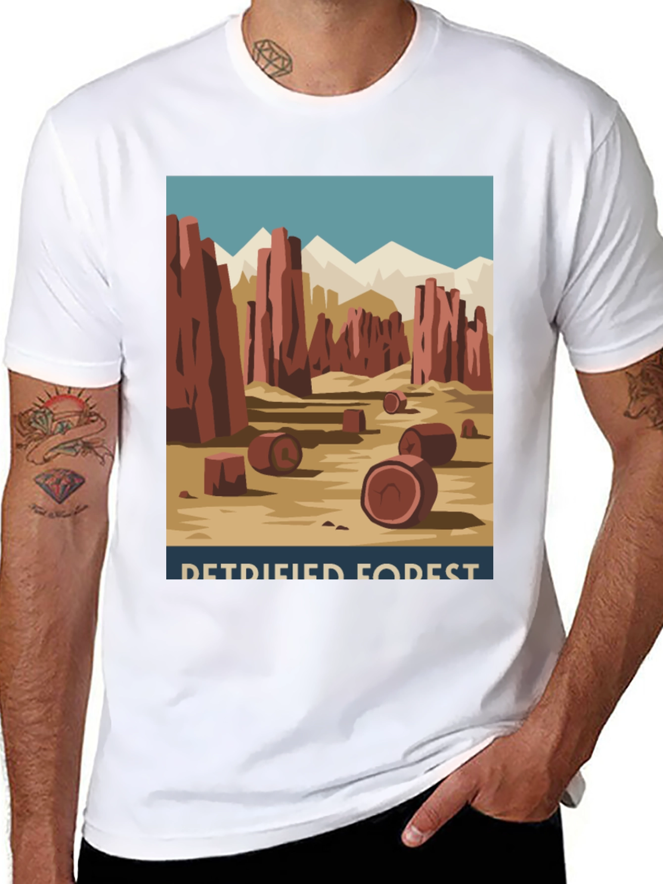 Black Petrified Forest T-Shirt - Retro Desert Graphic Tee view 8