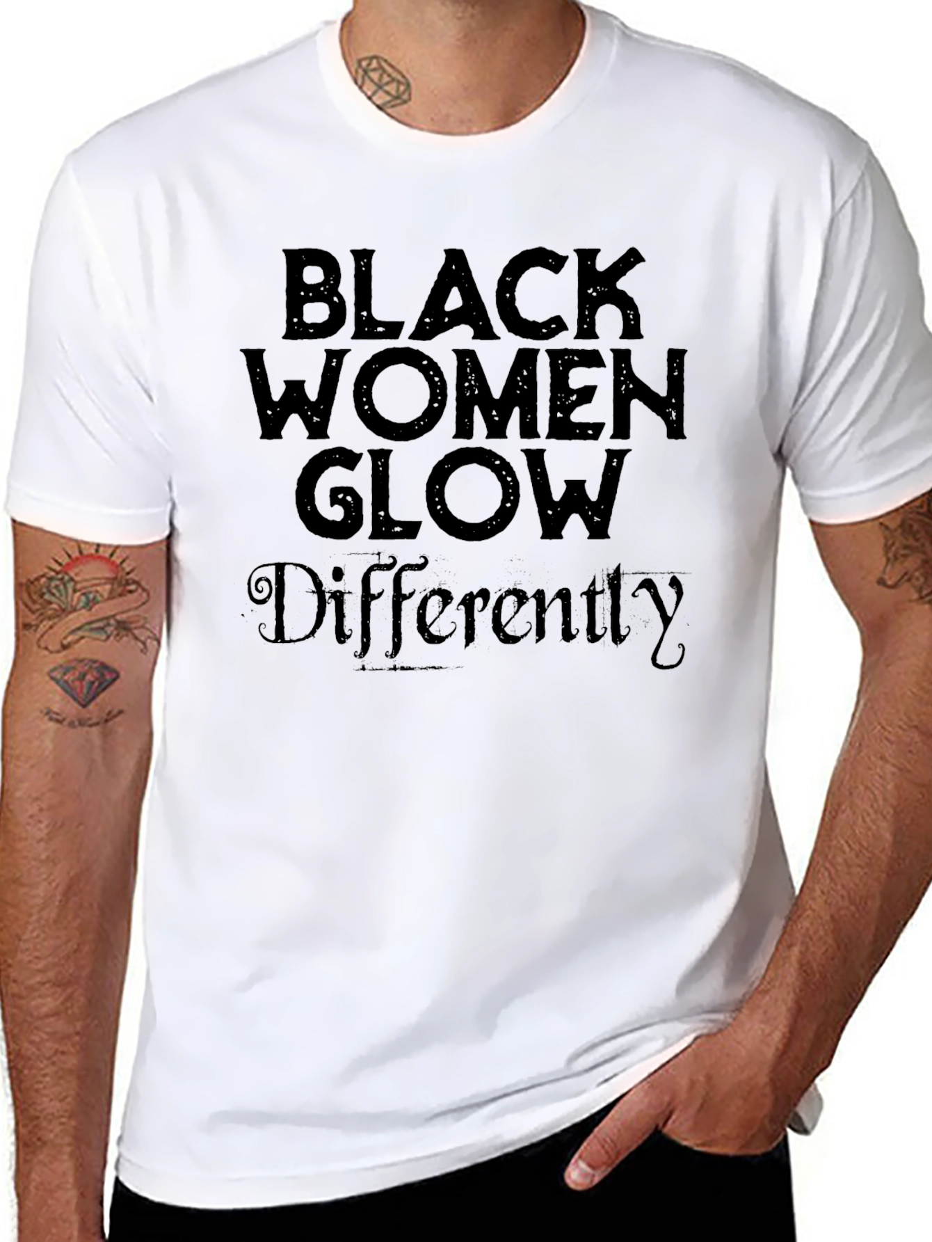 Black Black Women Glow Differently T-Shirt view 8