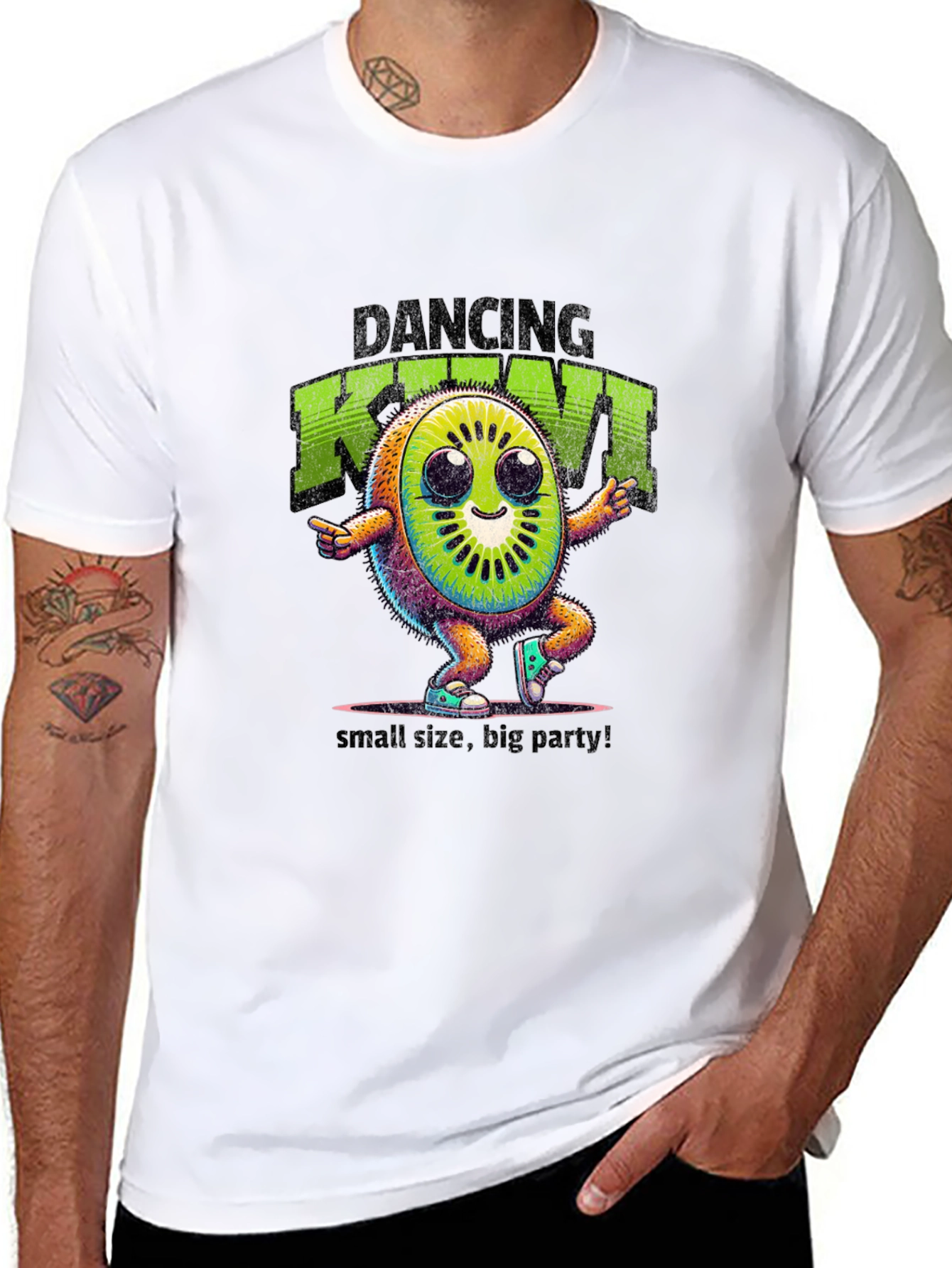 Black Dancing Kiwi Graphic Tee - Small Size, Big Party! view 8