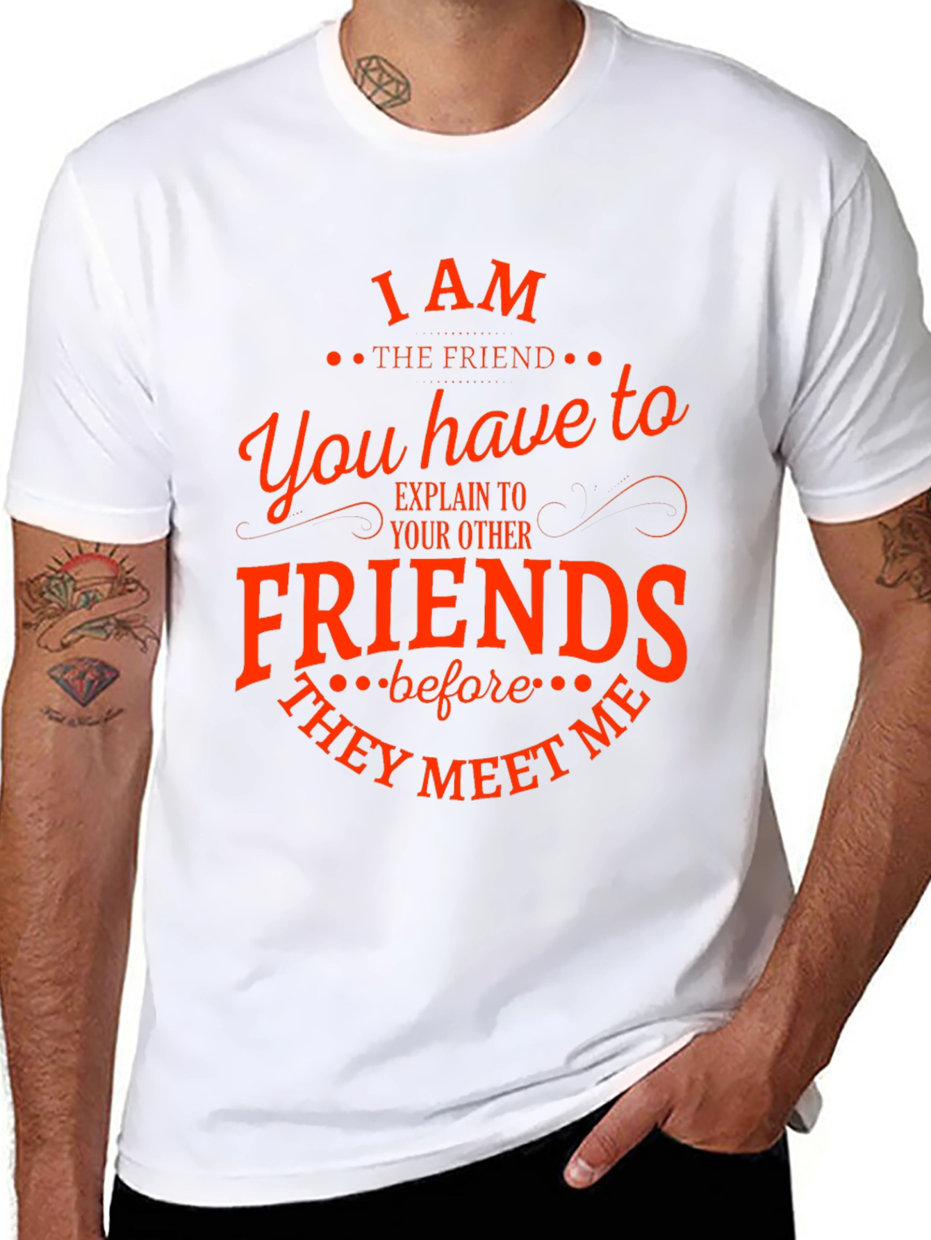 Black I Am The Friend Funny T-Shirt view 8