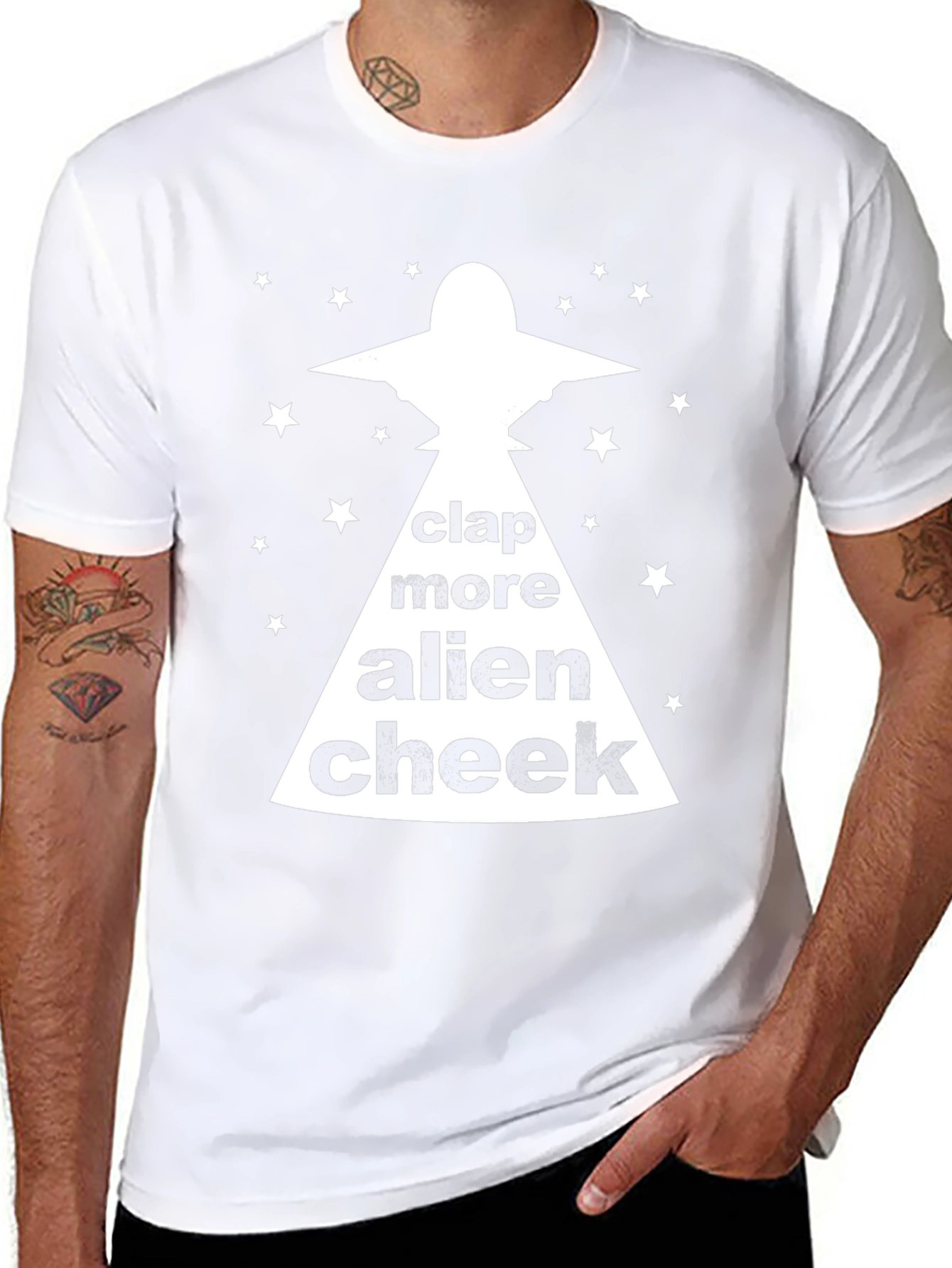 Black Clap More Alien Cheek Graphic Tee view 8