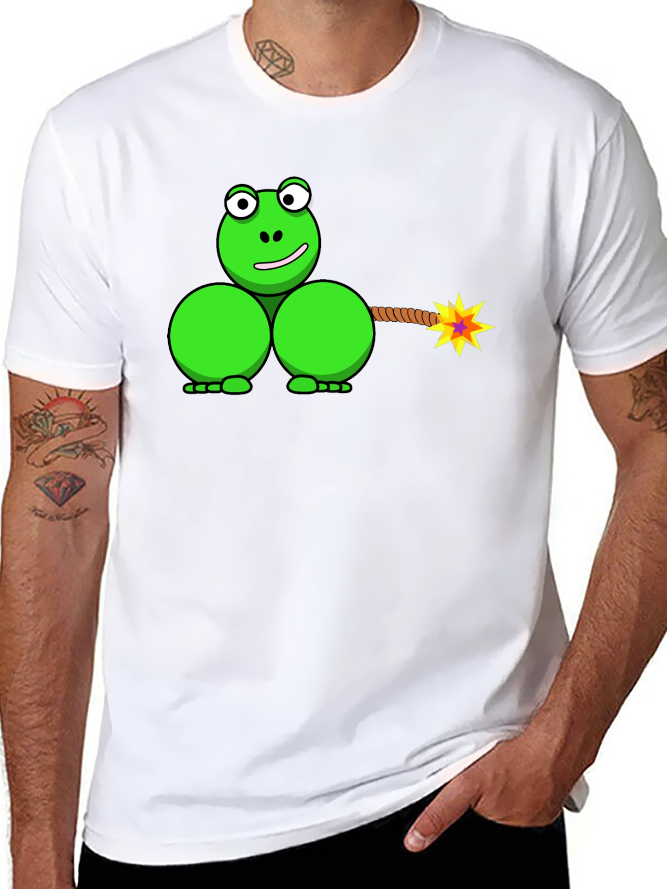 Black Funny Frog Bomb T-Shirt - Explosive Humor! view 8