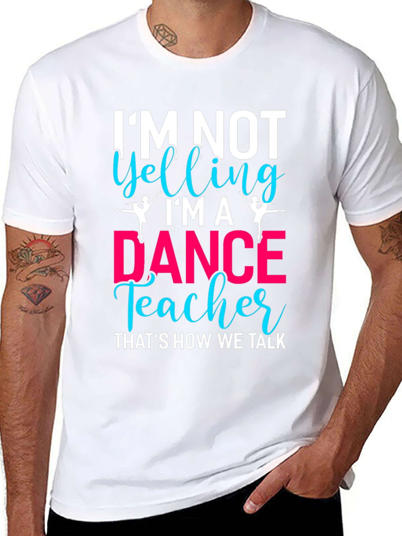 Black Dance Teacher T-Shirt - I'm Not Yelling! view 8