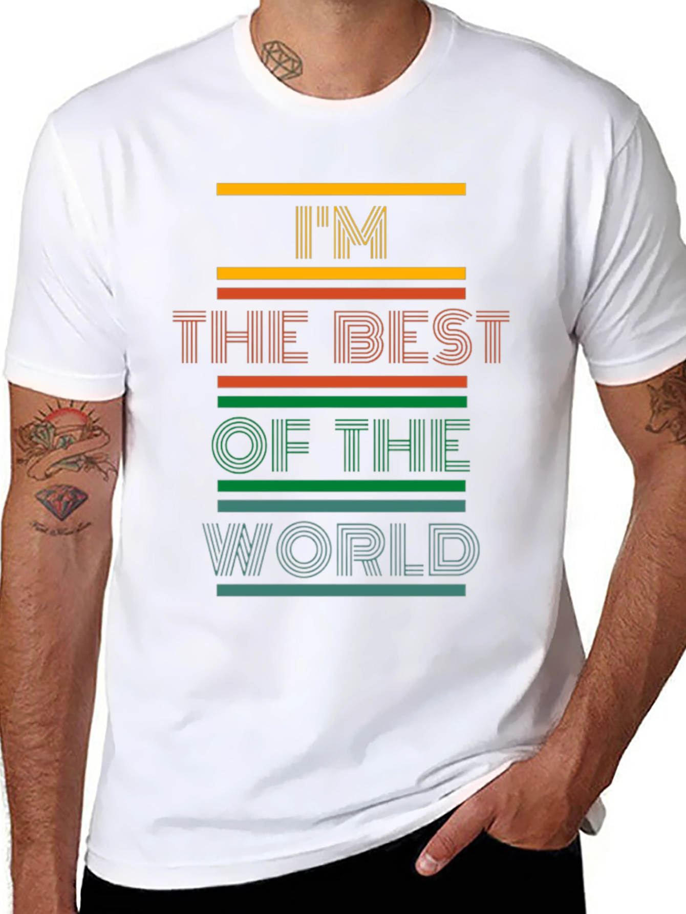 Black I'm The Best Of The World Men's Graphic Tee view 8