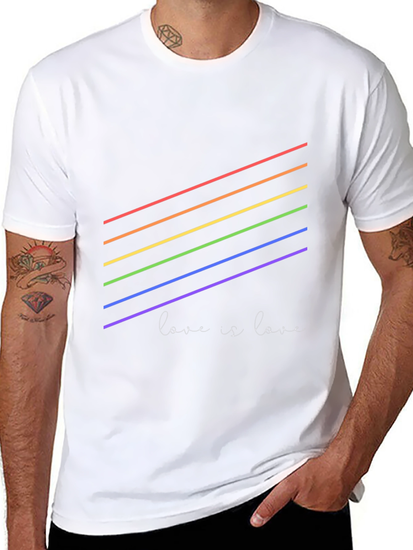 Pride Rainbow 'Love is Love' Black T-Shirt - 8