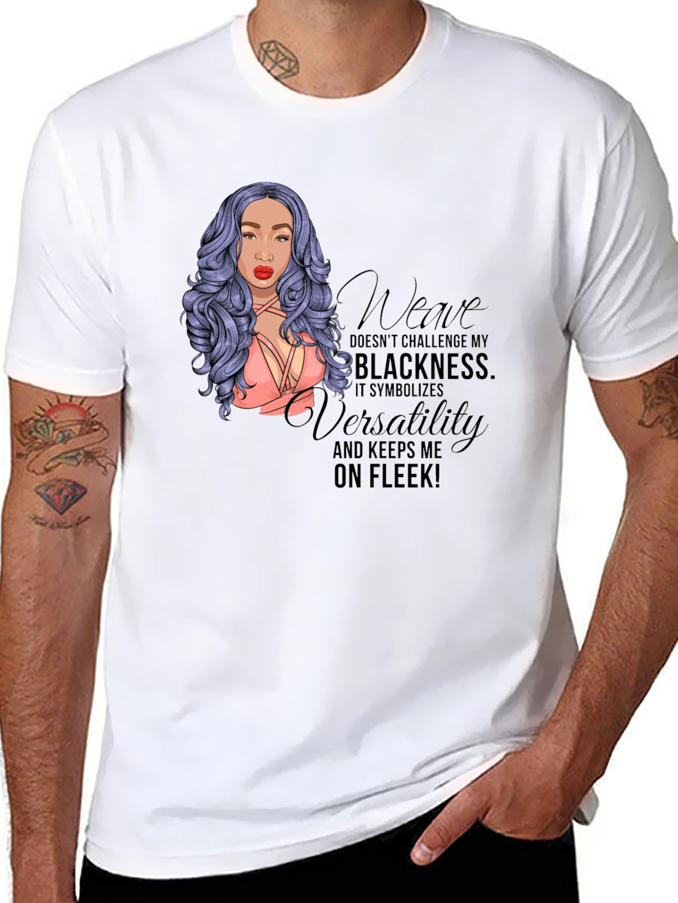 Black Weave On Fleek Graphic Tee view 8