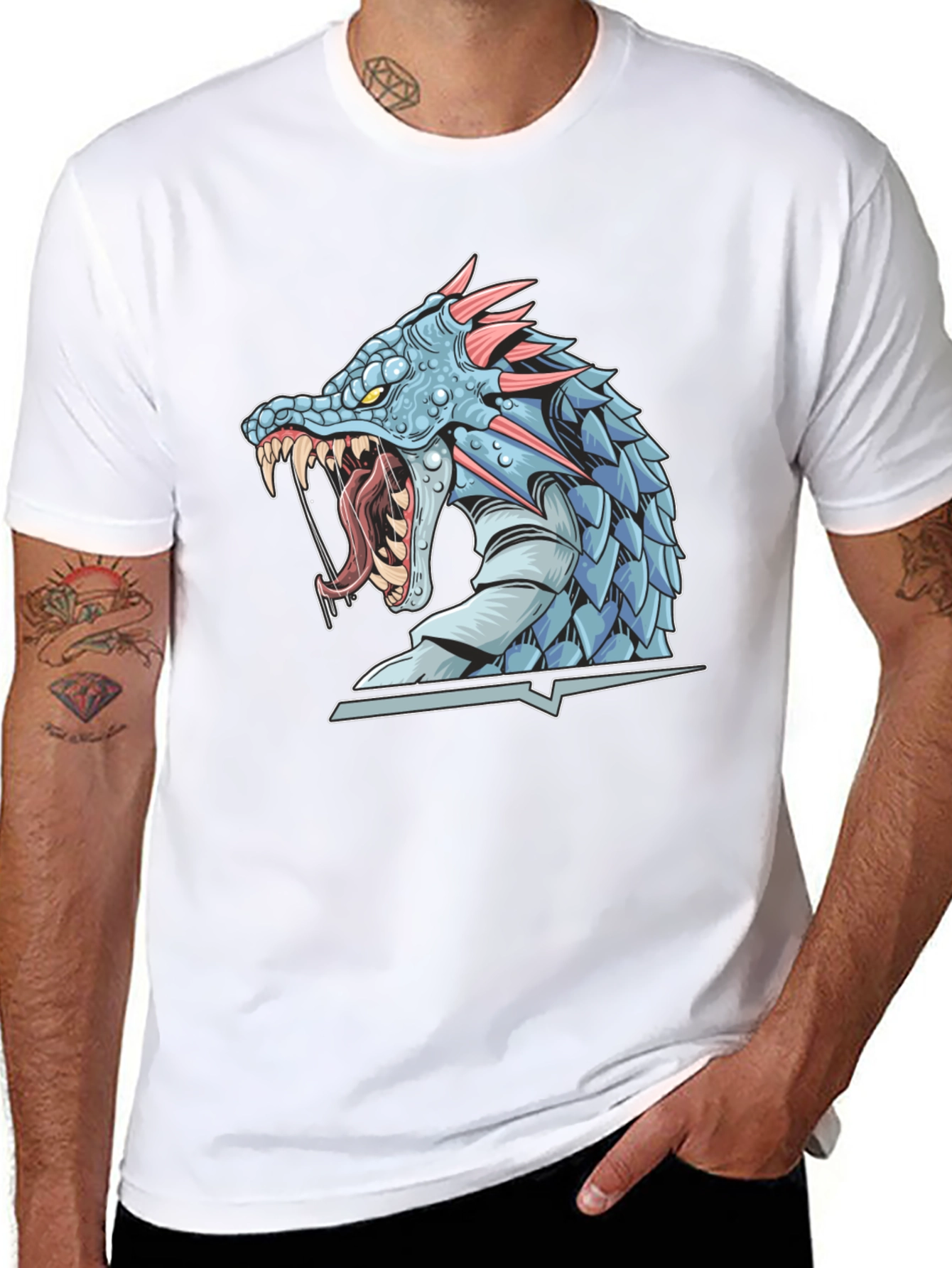 Black Dragon Graphic Tee - Black Cotton Shirt view 8