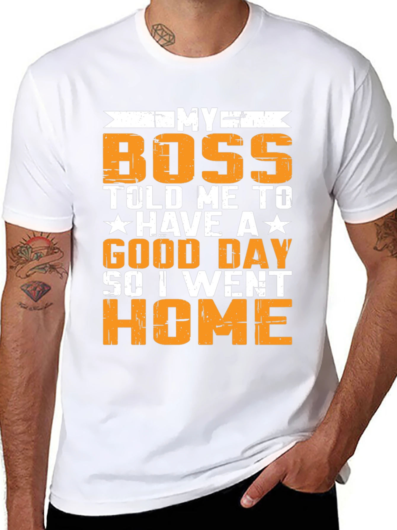 Black Funny "My Boss" Graphic T-Shirt view 8