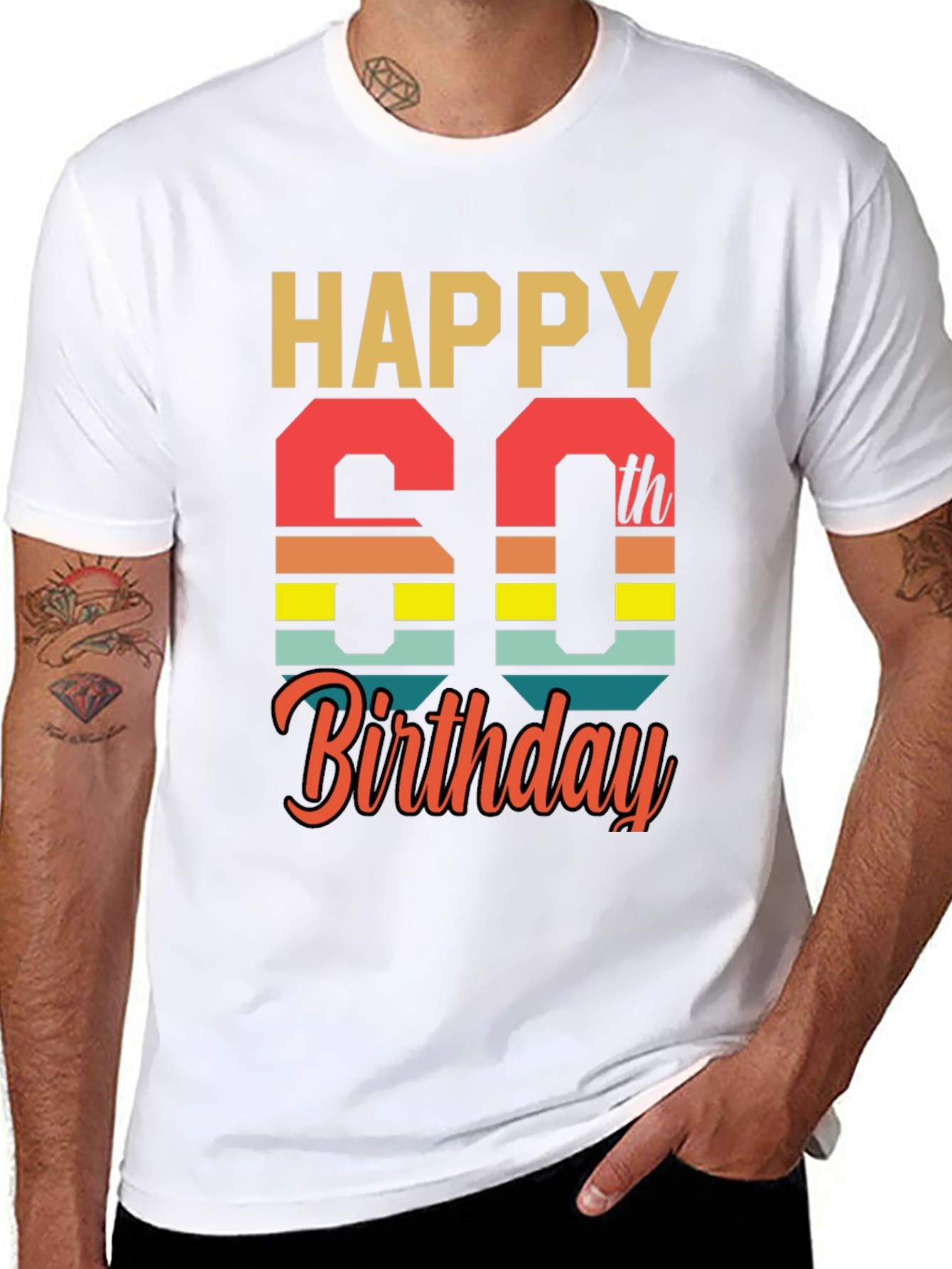 Black Happy 60th Birthday Graphic Tee view 8