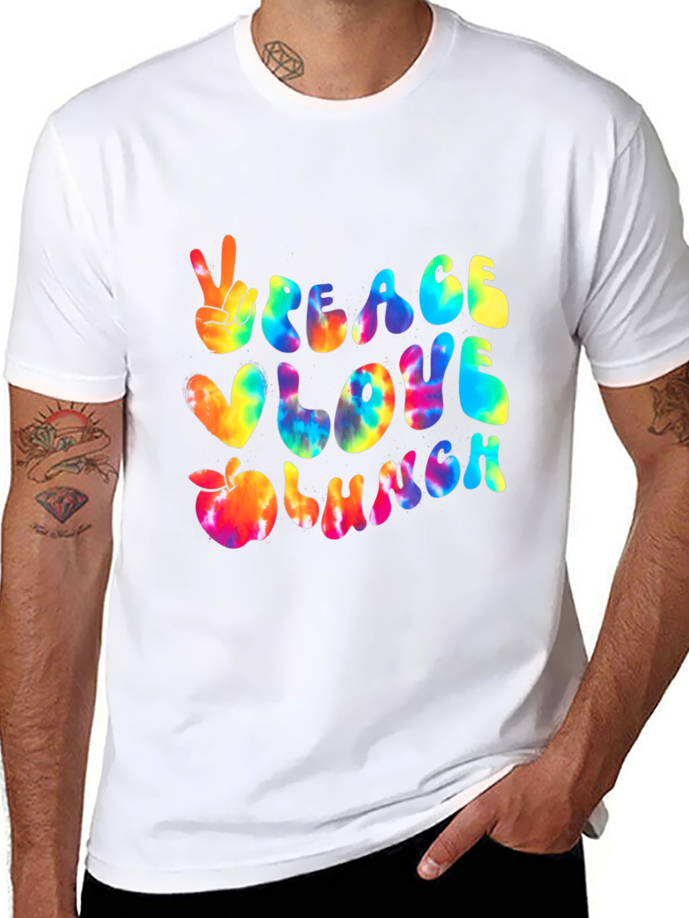 Black Peace Love Lunch T-Shirt view 8