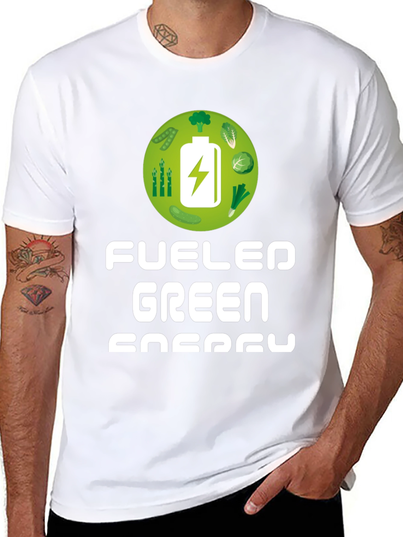 Black Fueled by Green Energy T-Shirt view 8