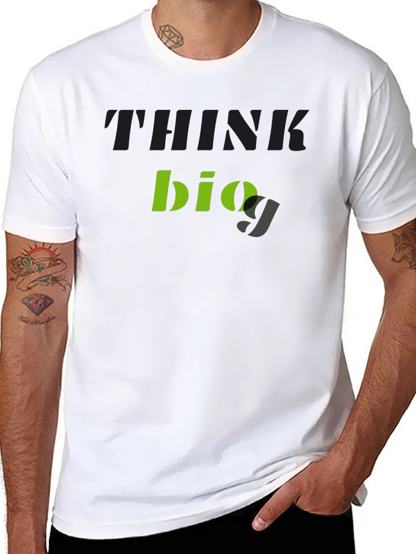 Black Think Big Graphic Tee - Stylish Unisex T-Shirt view 8