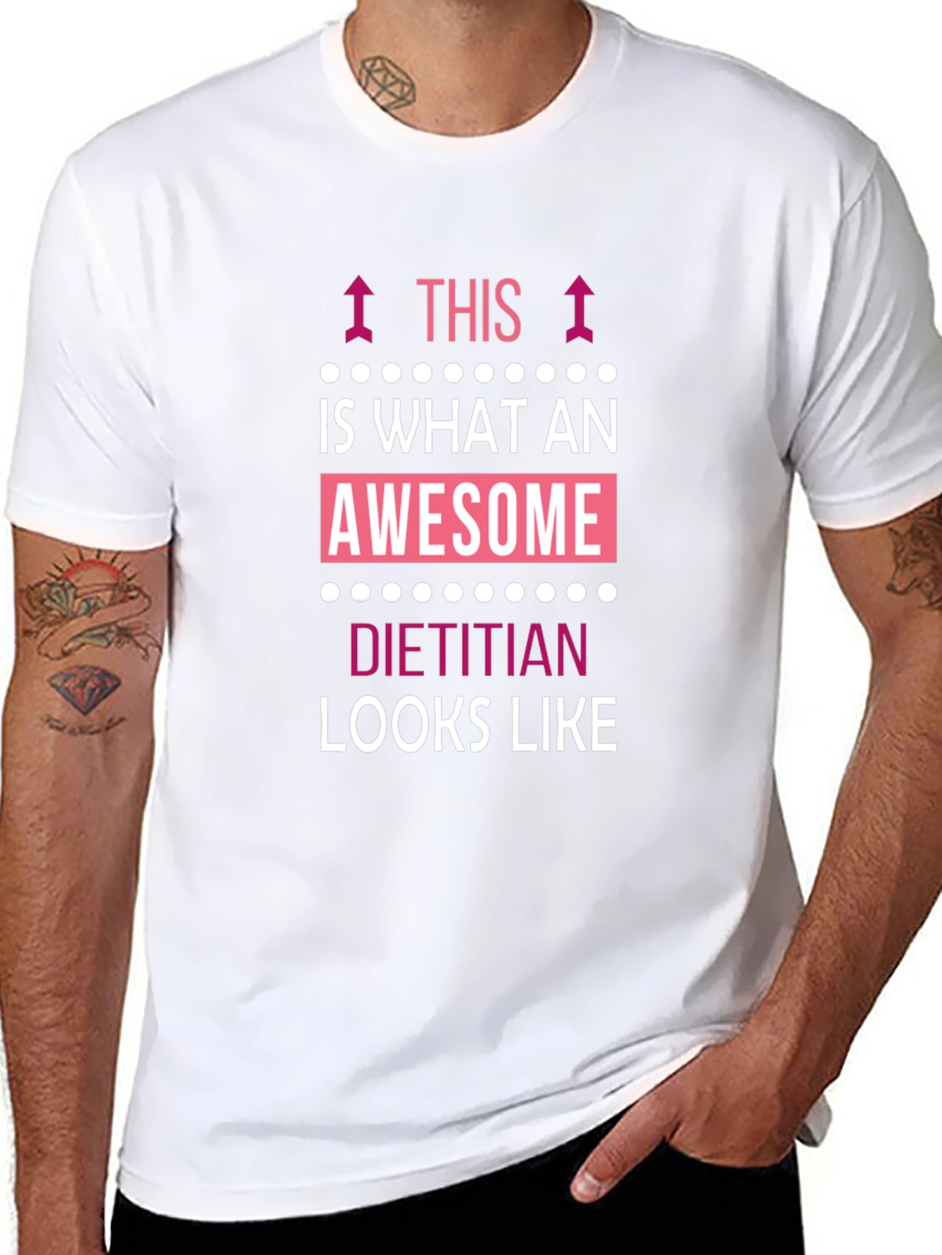 Black Awesome Dietitian T-Shirt - Funny Profession Tee view 8