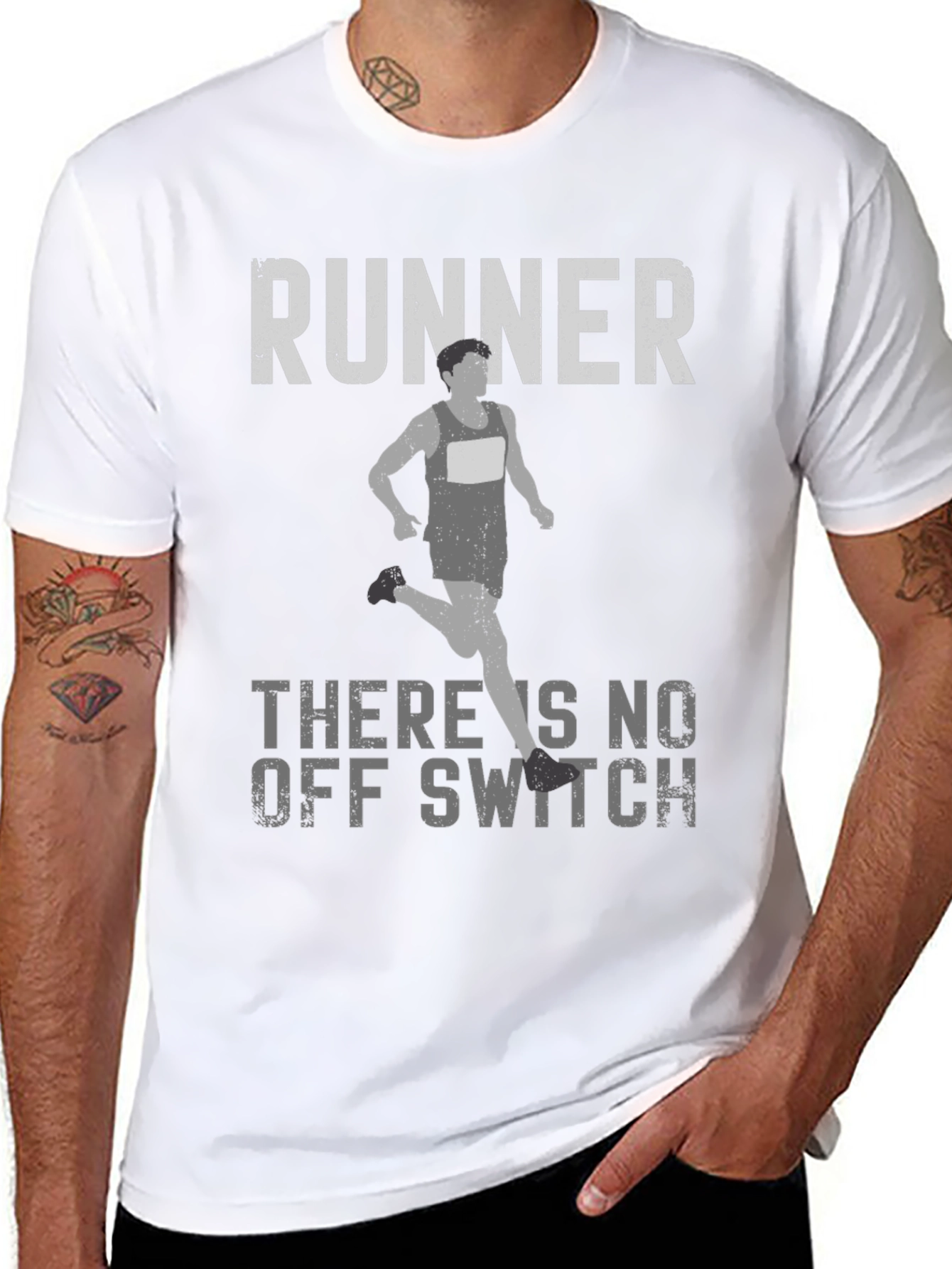 Black Runner 'No Off Switch' Graphic T-Shirt view 8