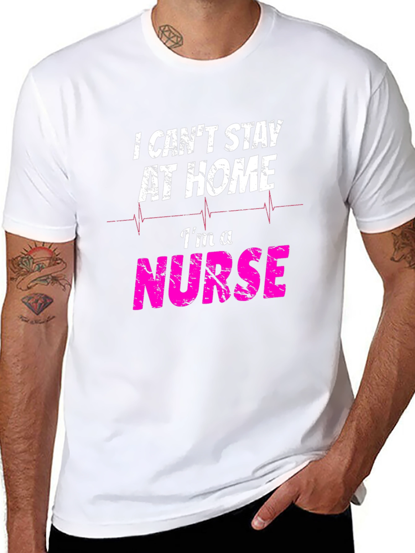 Black I Can't Stay at Home I'm A Nurse T-Shirt view 8