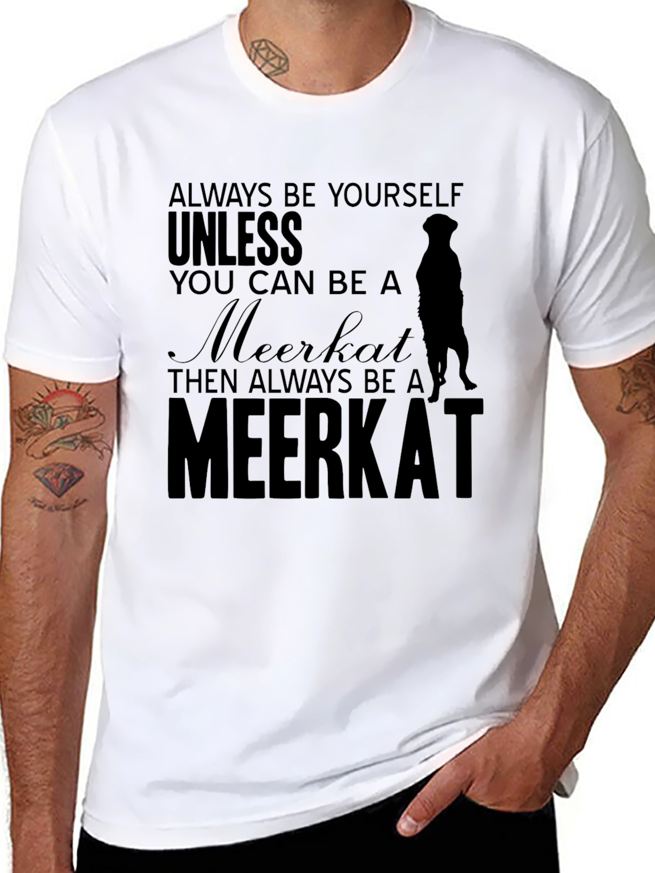Black Always Be Yourself Meerkat T-Shirt view 8