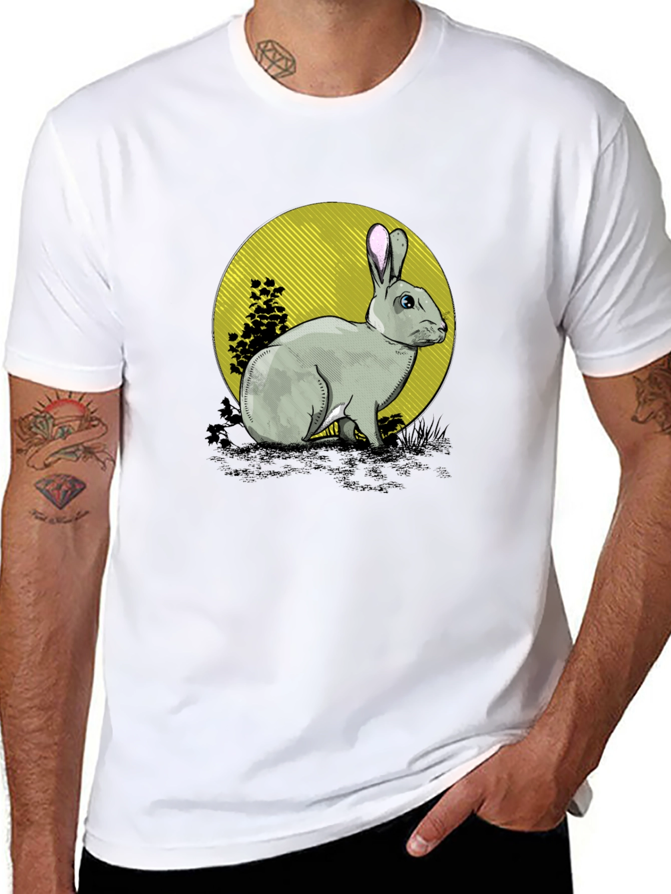 Black Rabbit Graphic Black T-Shirt view 8