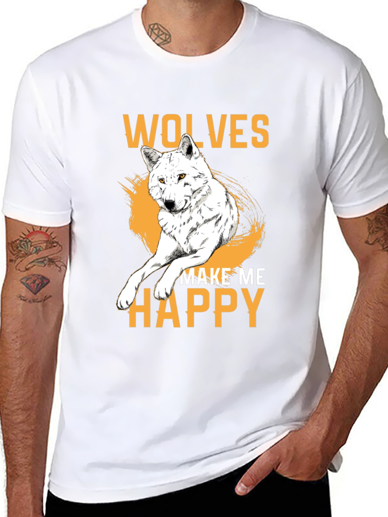 Black Wolves Make Me Happy Graphic Tee view 8