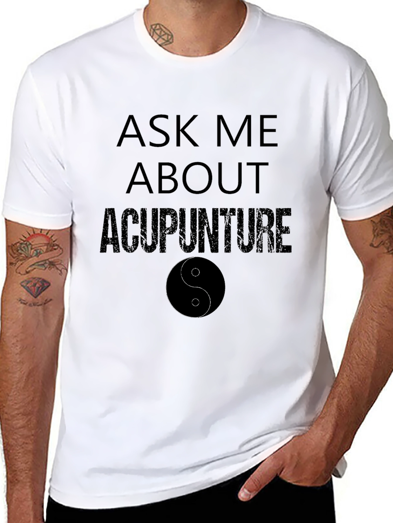 Black Ask Me About Acupuncture T-Shirt view 8