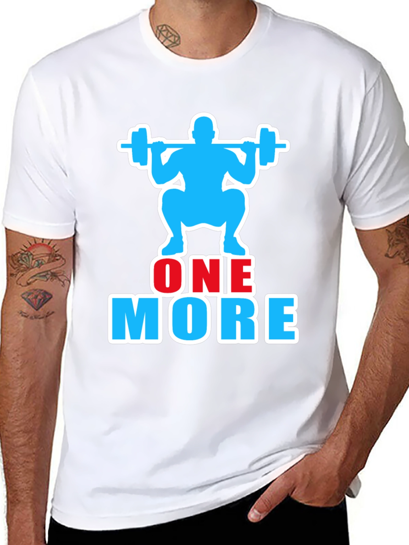 Black One More Rep Gym Workout Graphic T-Shirt view 8