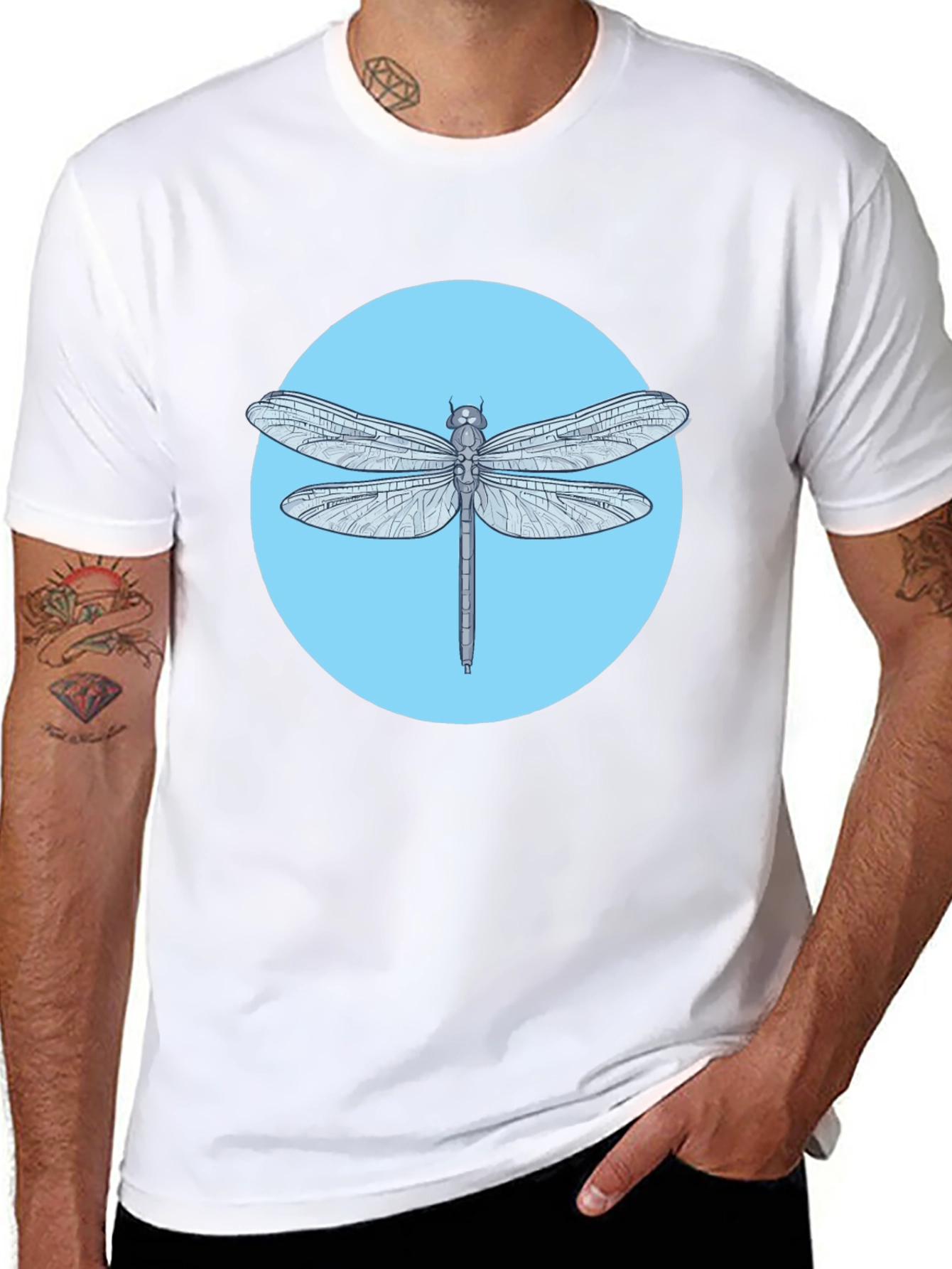 Black Dragonfly Graphic Tee - Black Cotton Blend view 8
