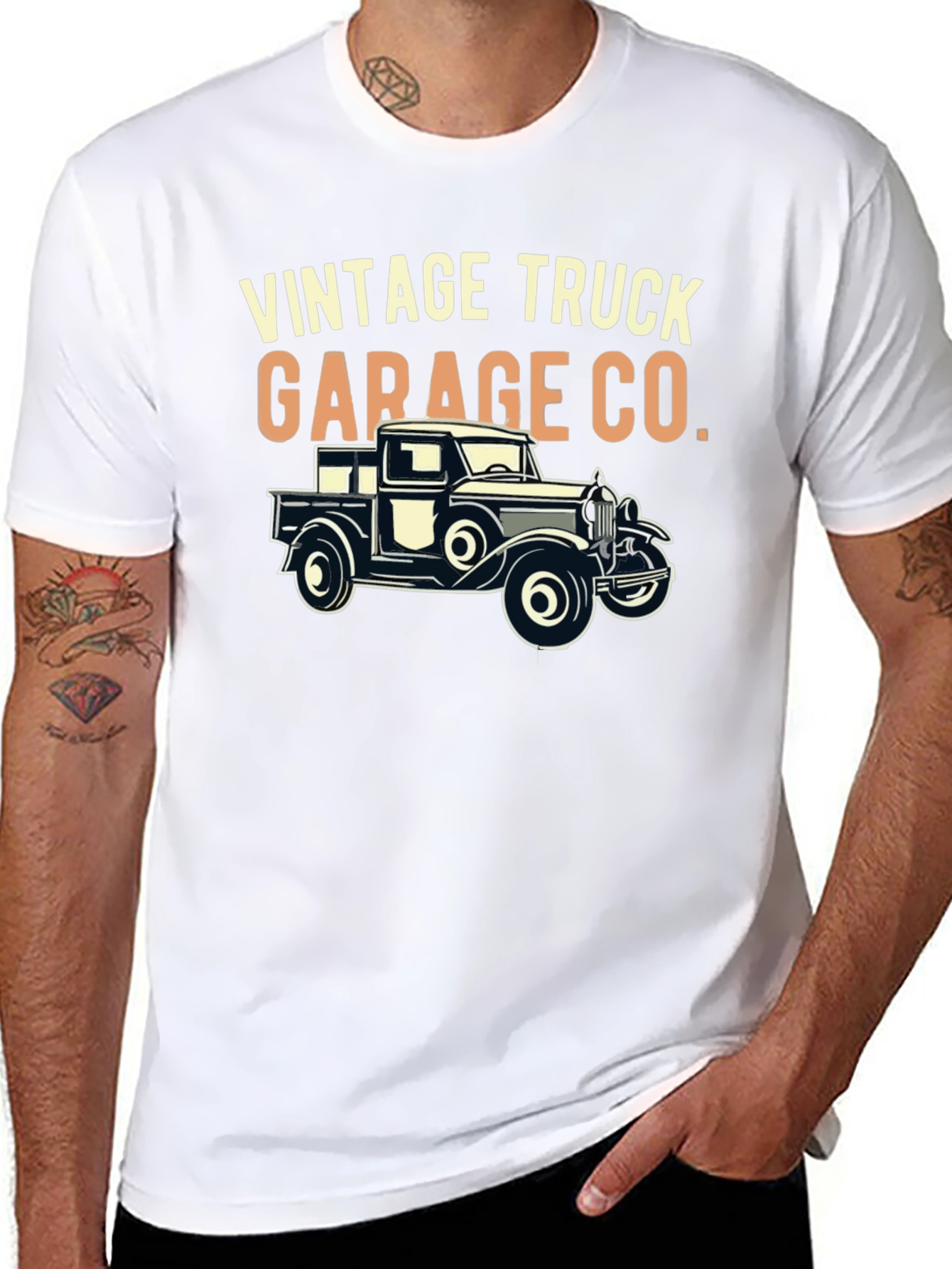 Black Vintage Truck Garage Co. T-Shirt view 8