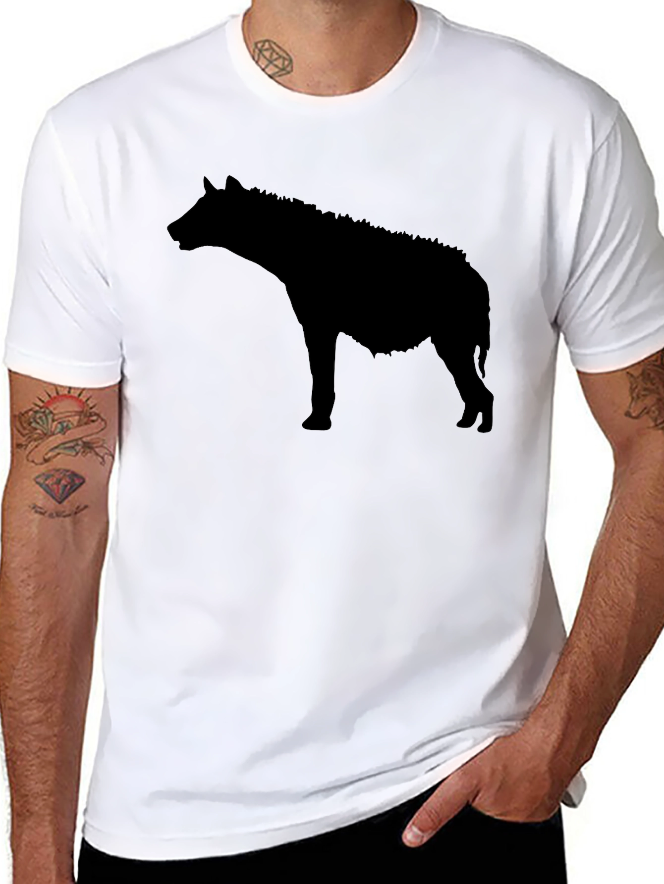 Black Hyena Silhouette Graphic T-Shirt view 8