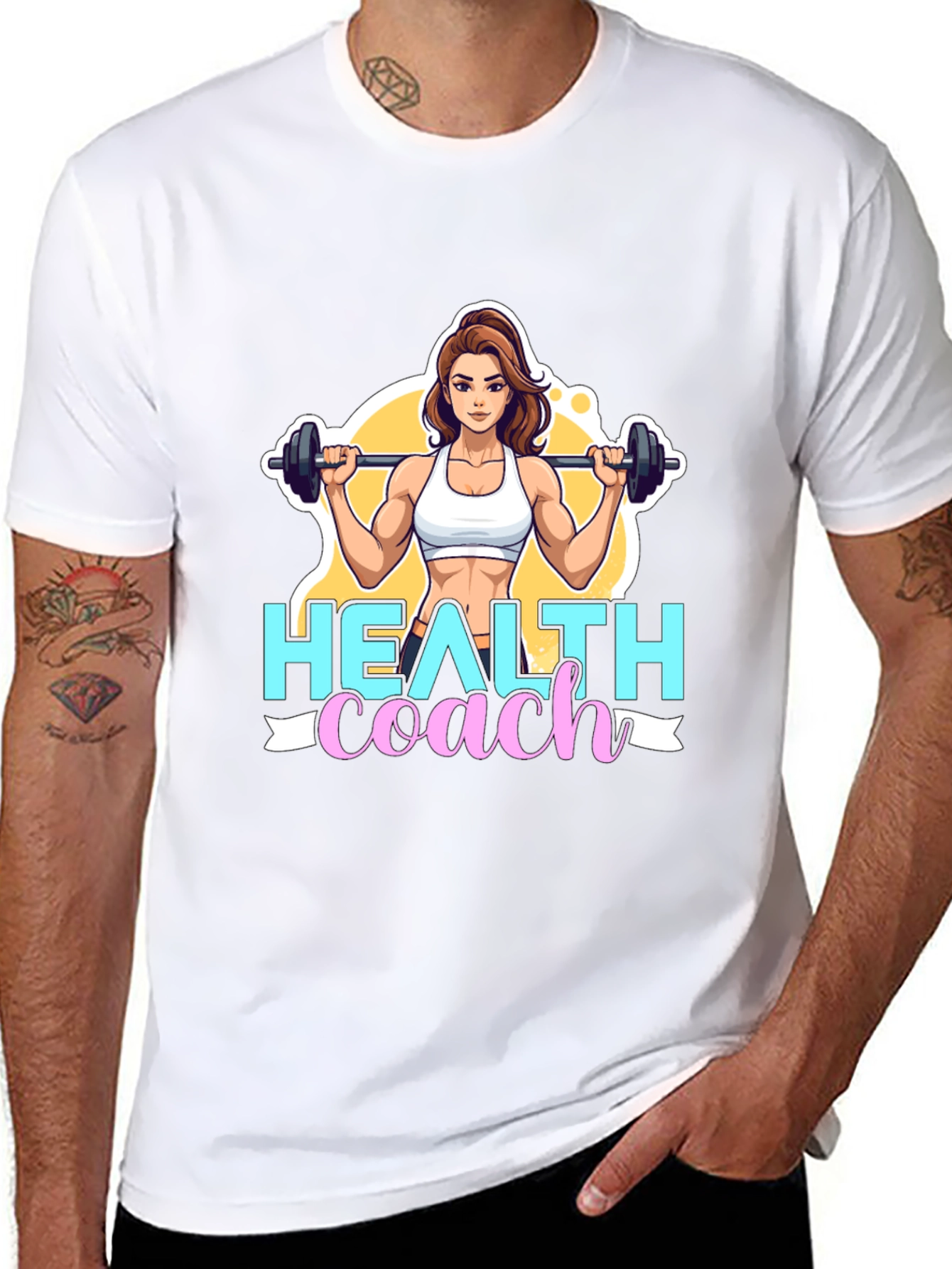 Black Health Coach Graphic Tee - Fitness Motivation view 8