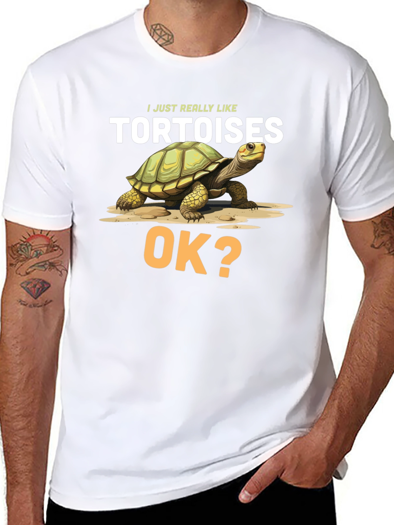 Black Tortoise Lover T-Shirt - 'I Just Really Like Tortoises' view 8