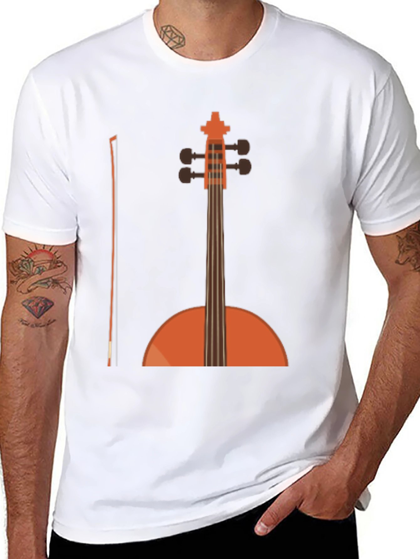 Black Cello Graphic T-Shirt - Black Musical Tee view 8