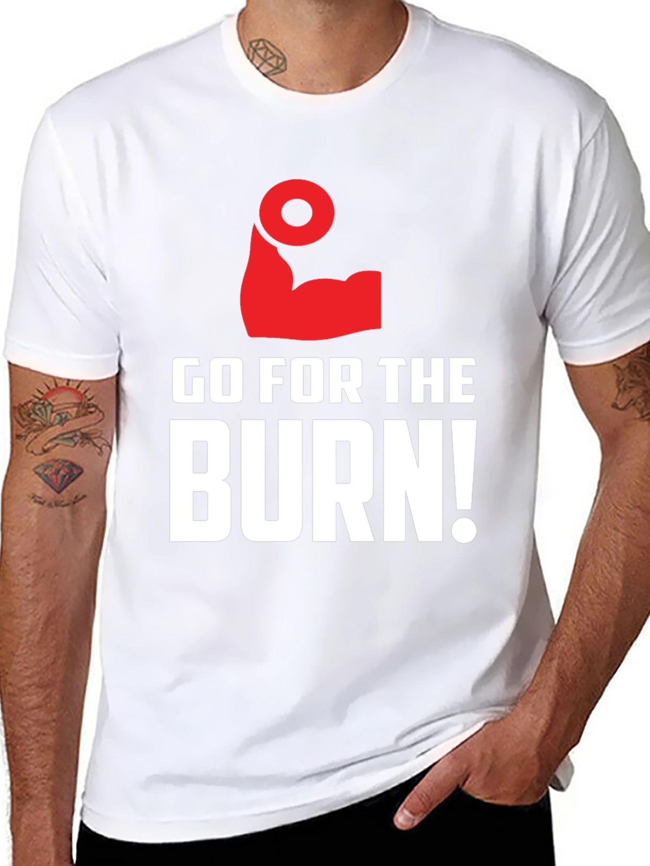 Black Go For The Burn! Graphic Tee Shirt view 8