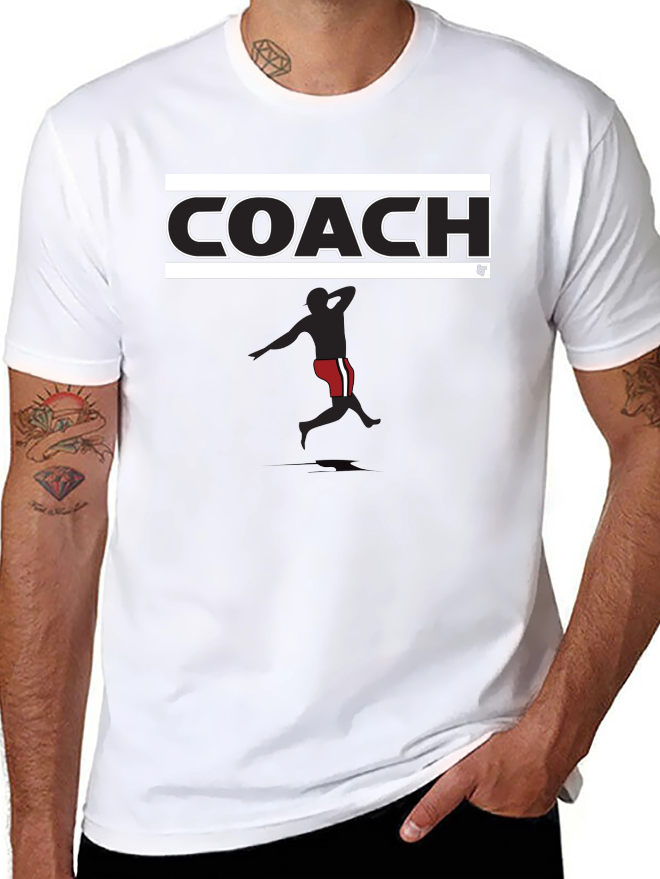 Black Coach Graphic Tee - Black Cotton Blend view 8