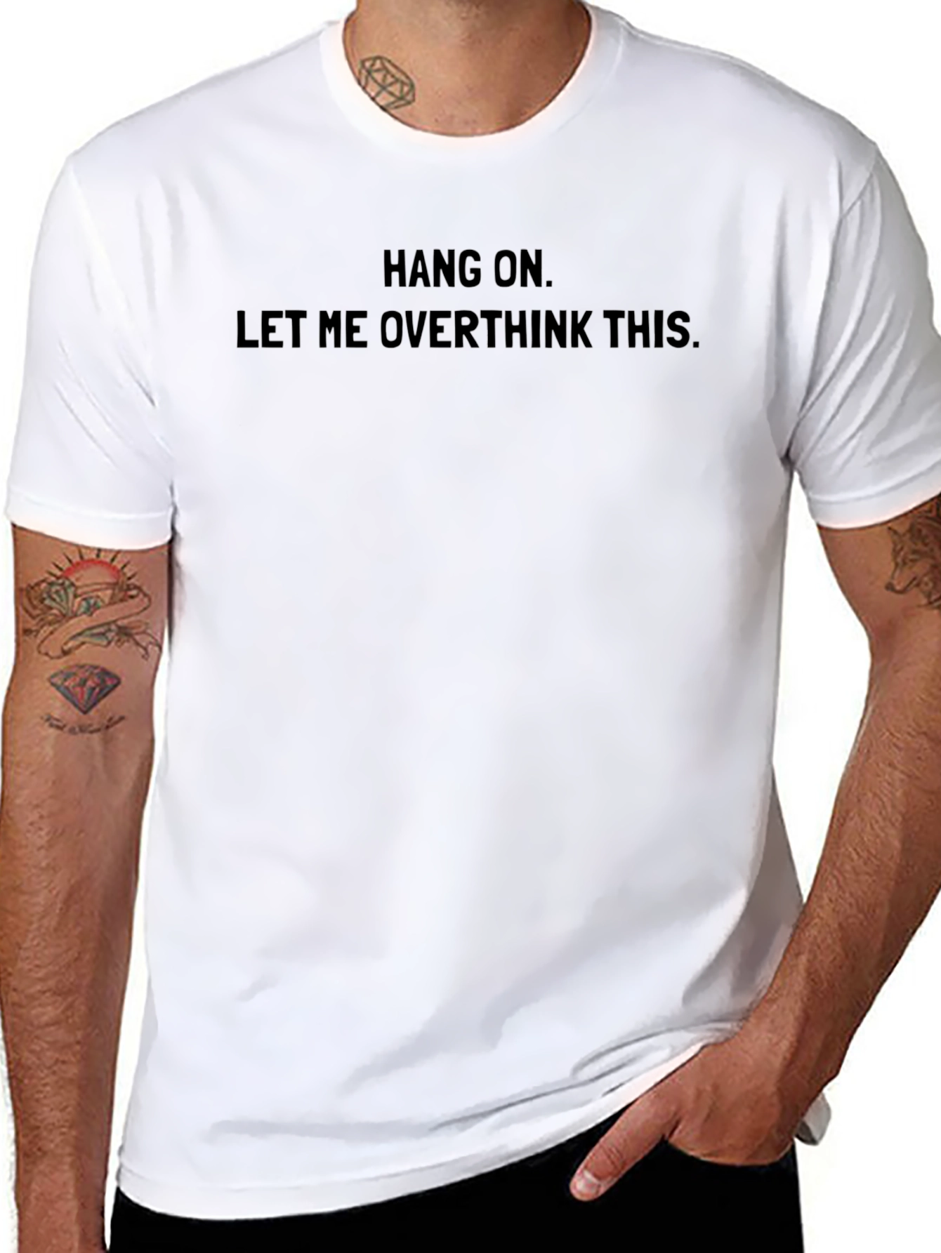 Black Hang On Overthink T-Shirt view 8