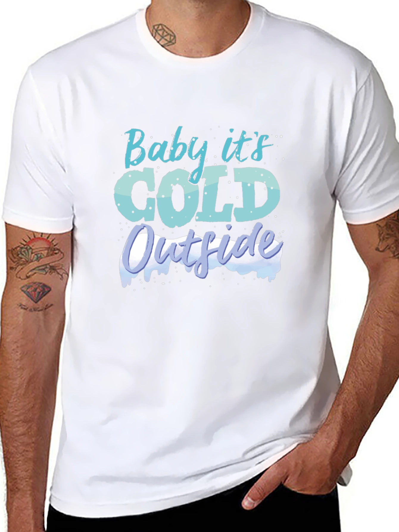 Black Baby It's Cold Outside Graphic Tee view 8