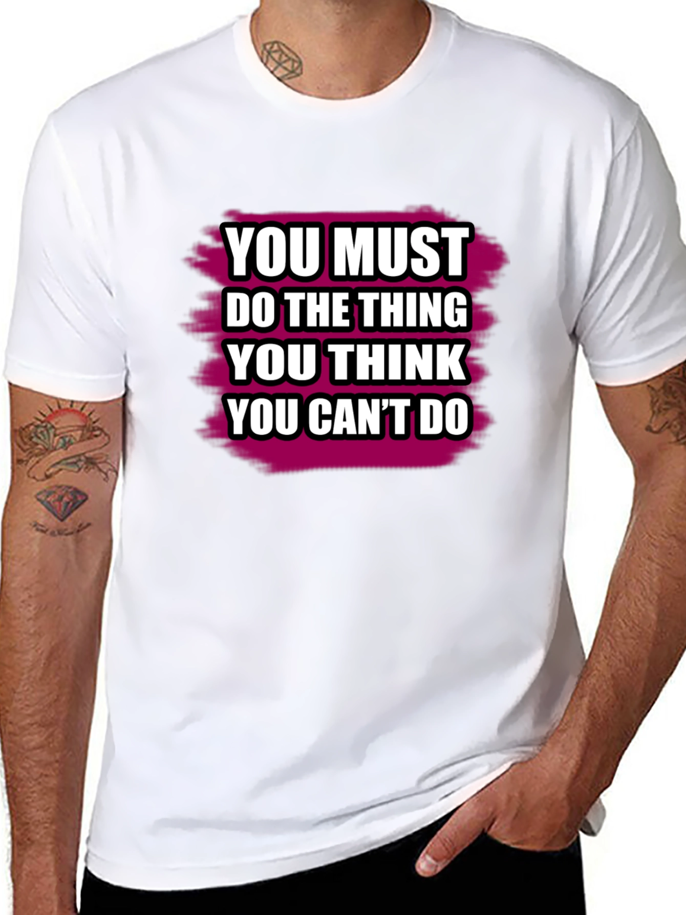Black Motivational Quote T-Shirt - You Can Do It! view 8