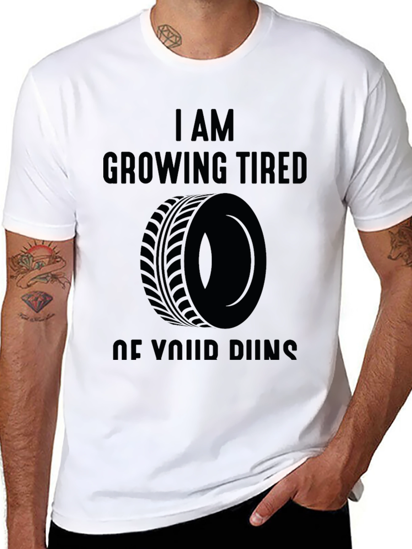 Black I Am Growing Tired of Your Runs Graphic Tee view 8
