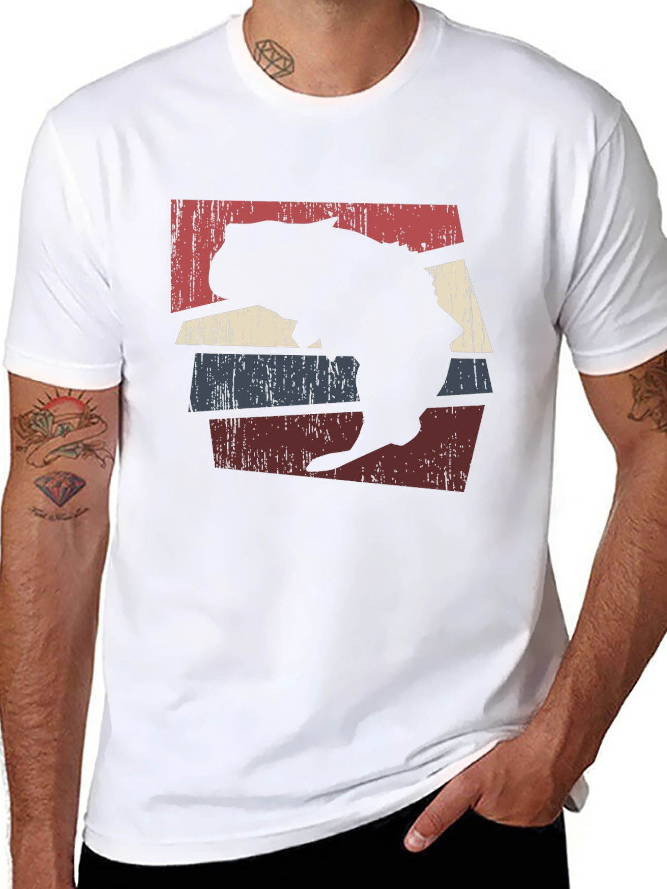 Black Retro Wombat Silhouette Graphic Tee view 8