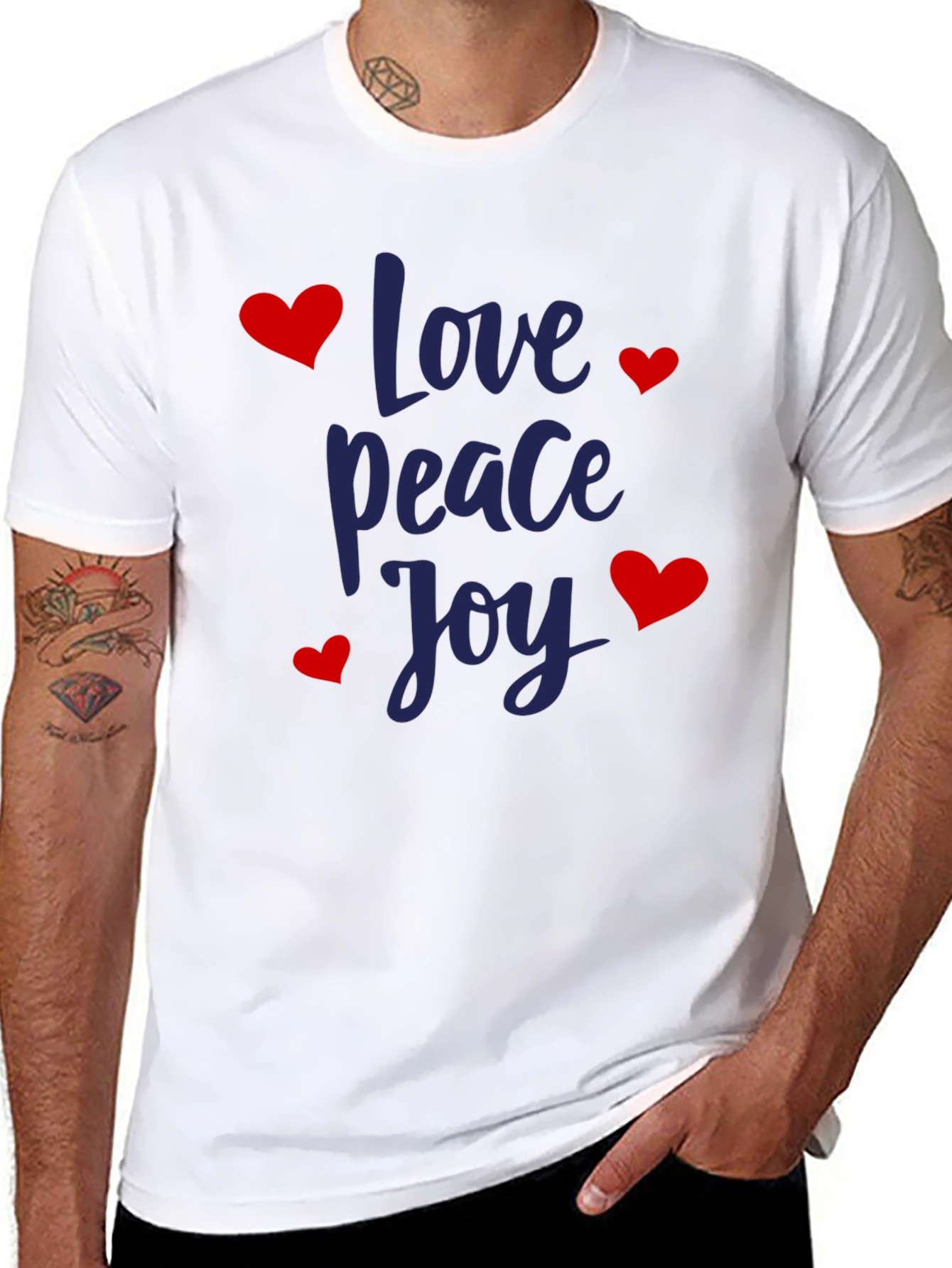 Black Love Peace Joy Graphic T-Shirt view 8