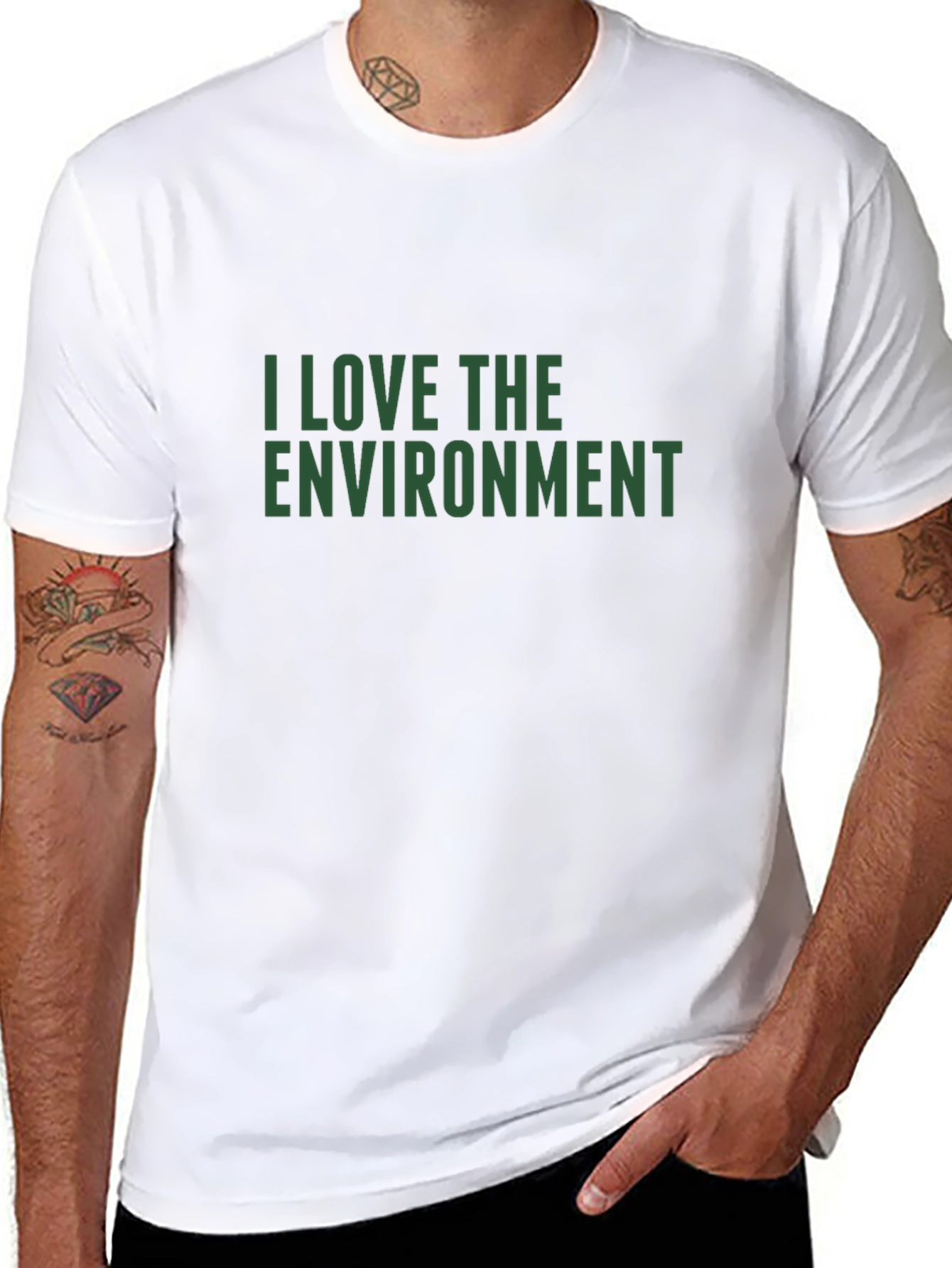 Black Eco-Friendly 'I Love the Environment' Black T-Shirt view 8