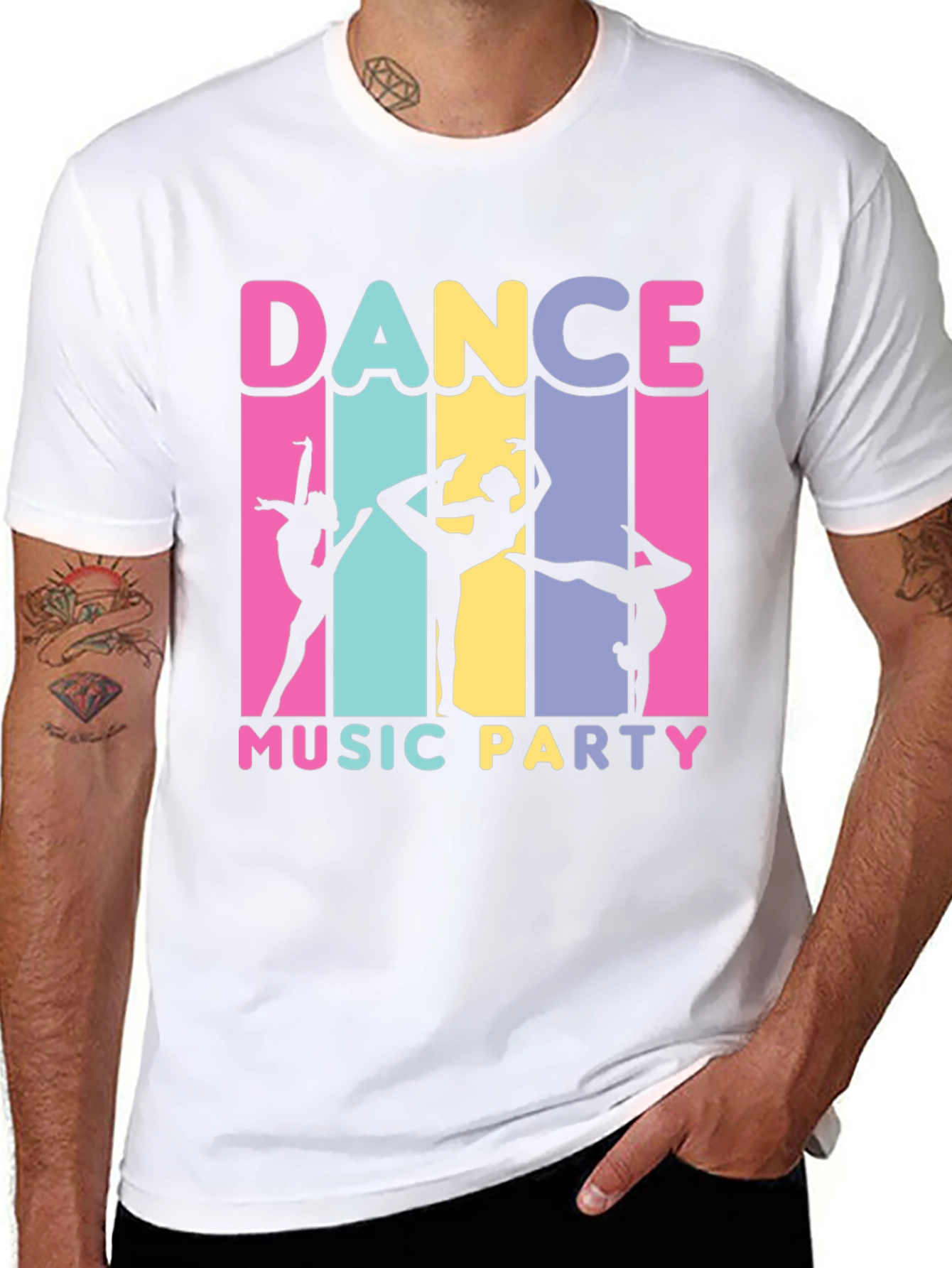 Black Dance Music Party Graphic T-Shirt view 8