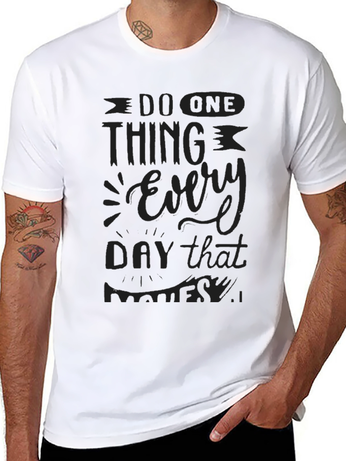Black Inspirational Graphic Tee - Do One Thing Every Day That Matters view 8