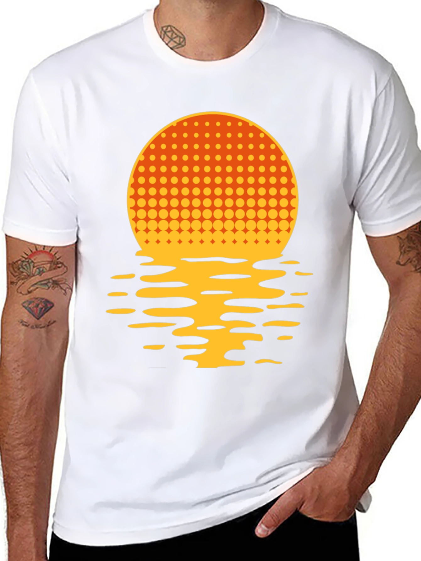 Black Sunset Reflection Graphic T-Shirt view 8