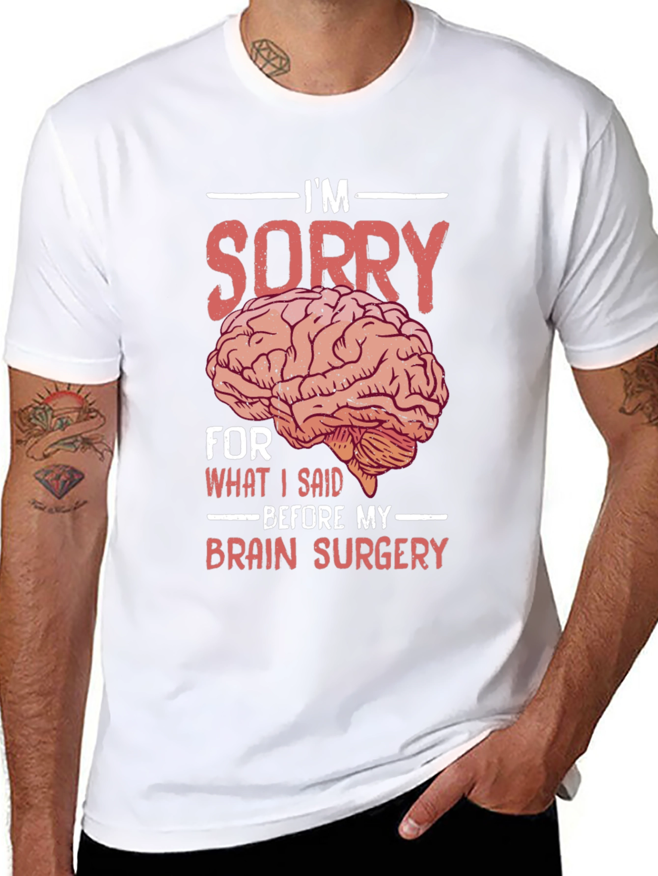 Black Funny "Brain Surgery" Graphic T-Shirt view 8