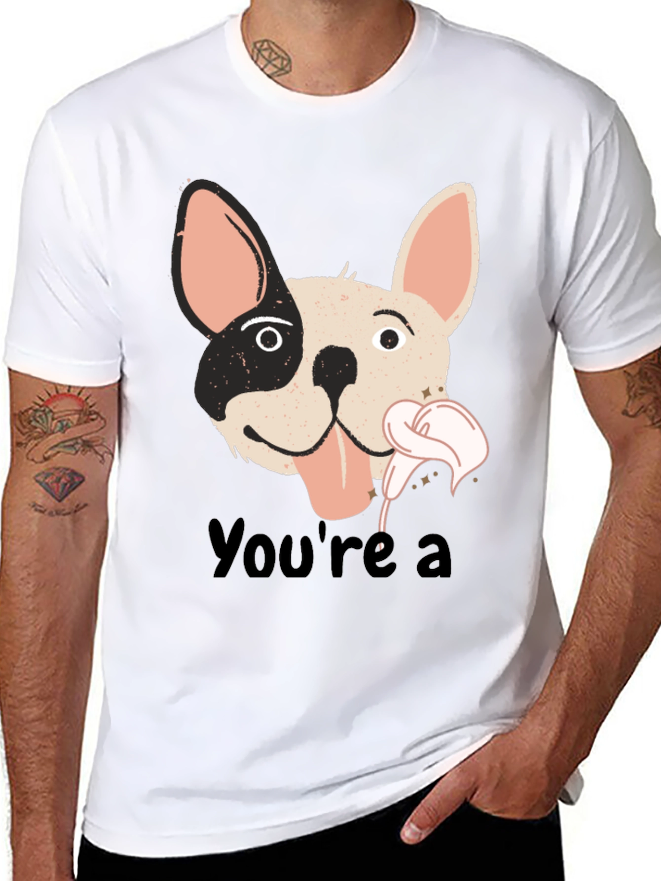 Black You're a Dog T-Shirt - Black Cotton Blend view 8