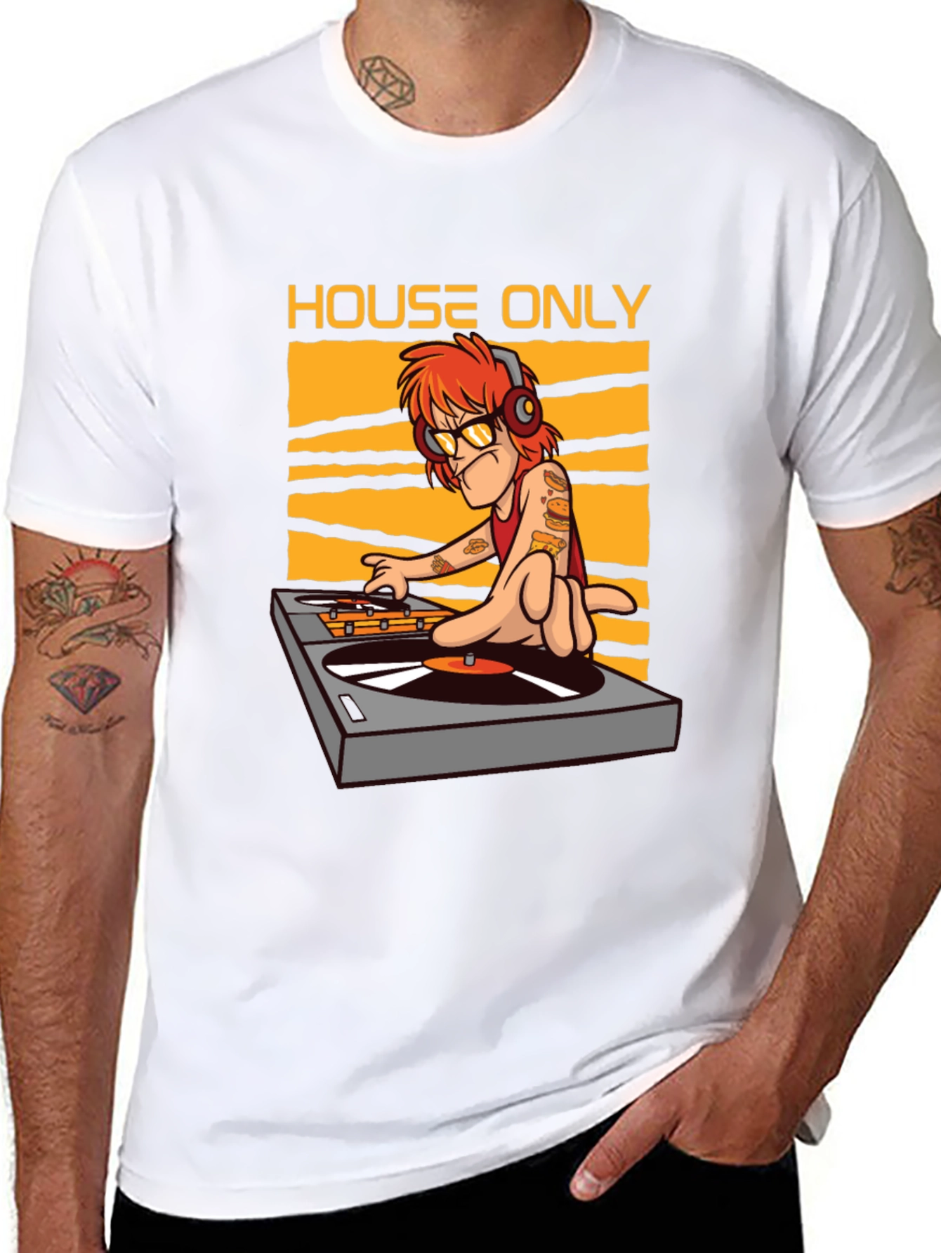 Black House Music DJ Graphic T-Shirt view 8