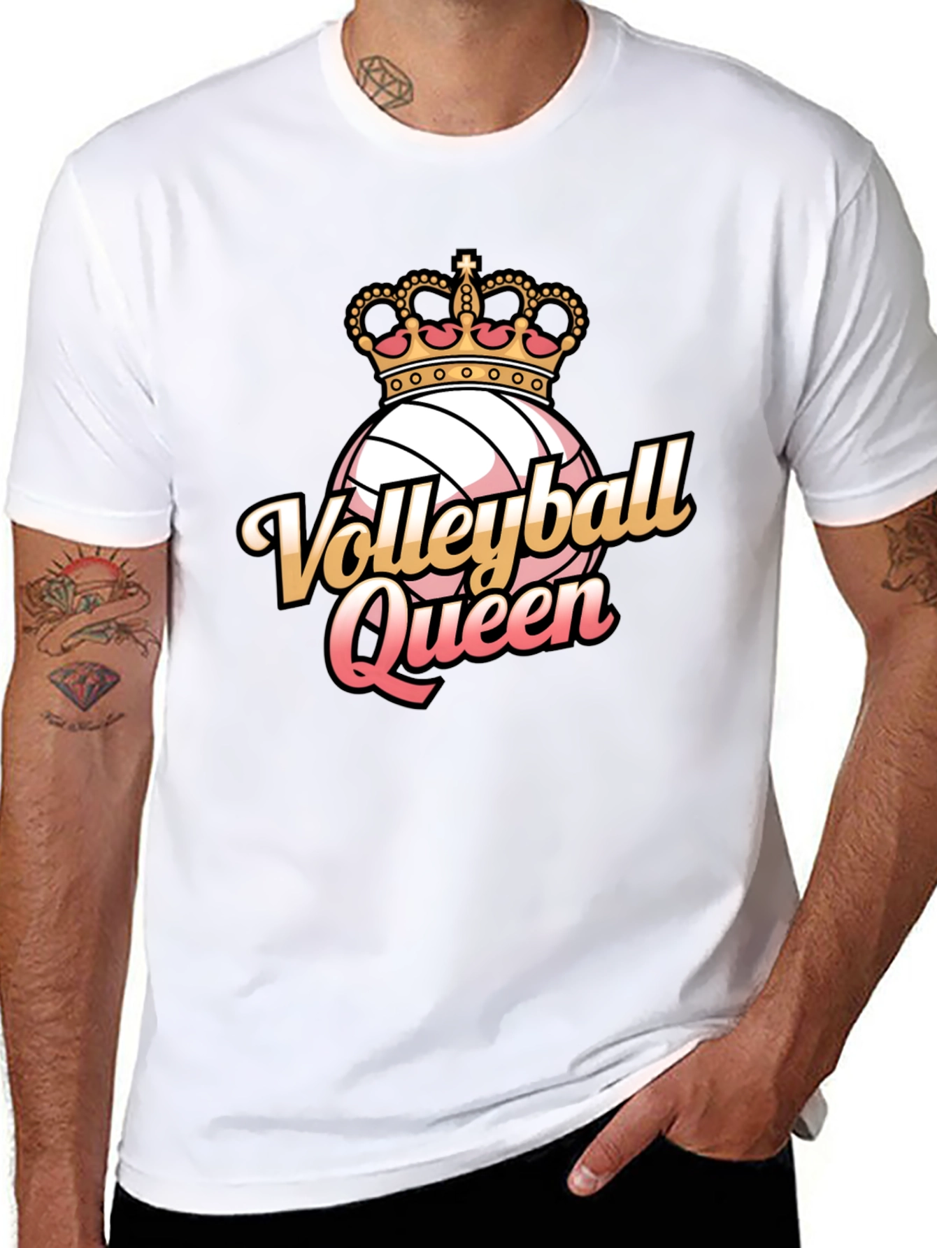 Black Volleyball Queen Graphic Tee view 8
