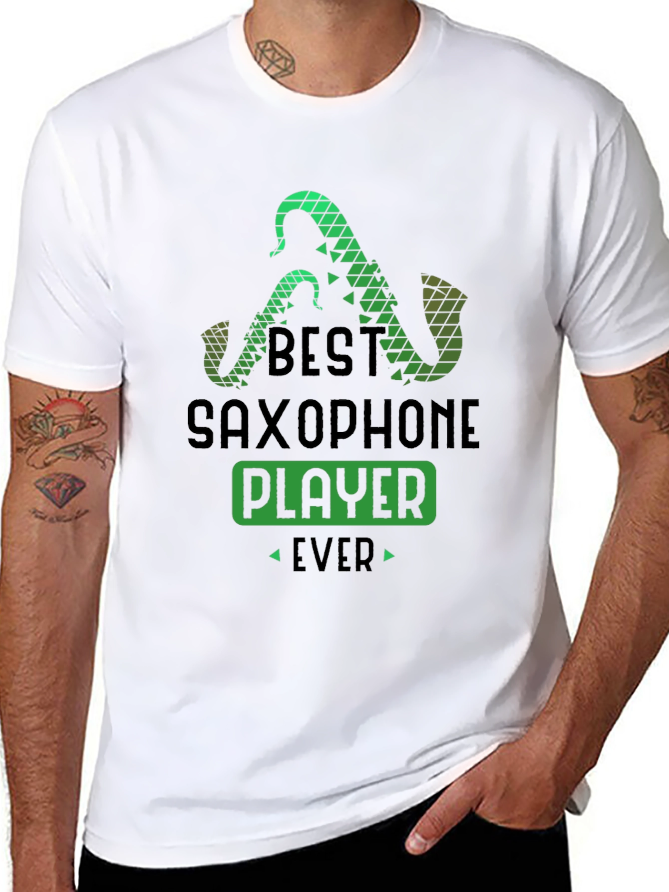 Black Best Saxophone Player Ever Graphic T-Shirt view 8