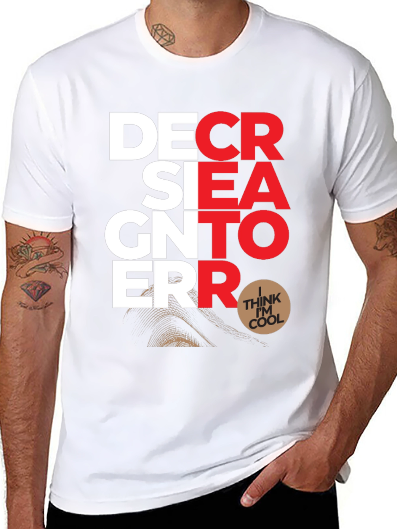 Black Designer Error Graphic Print T-Shirt view 8