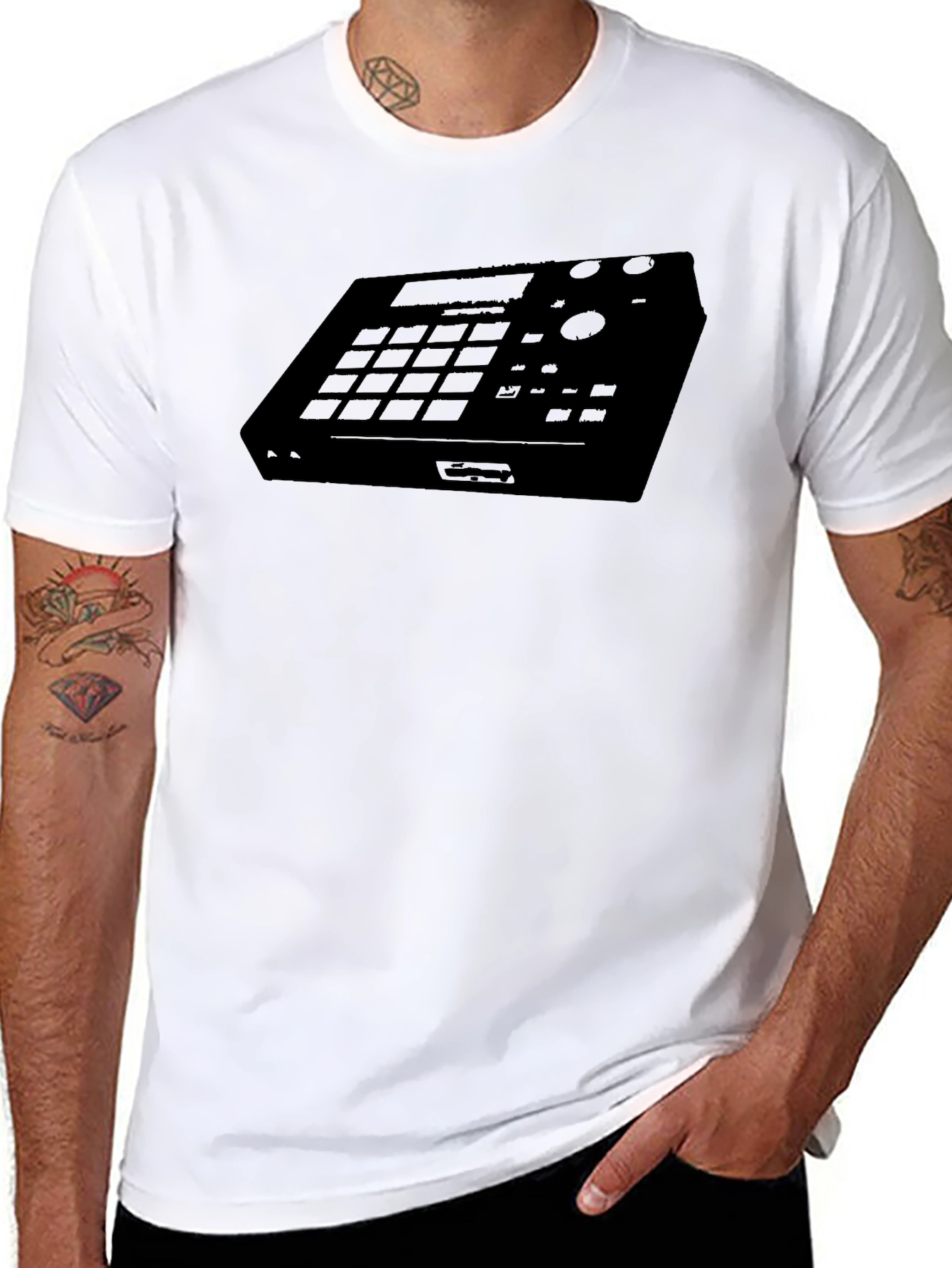 Black MPC Music Producer T-Shirt view 8