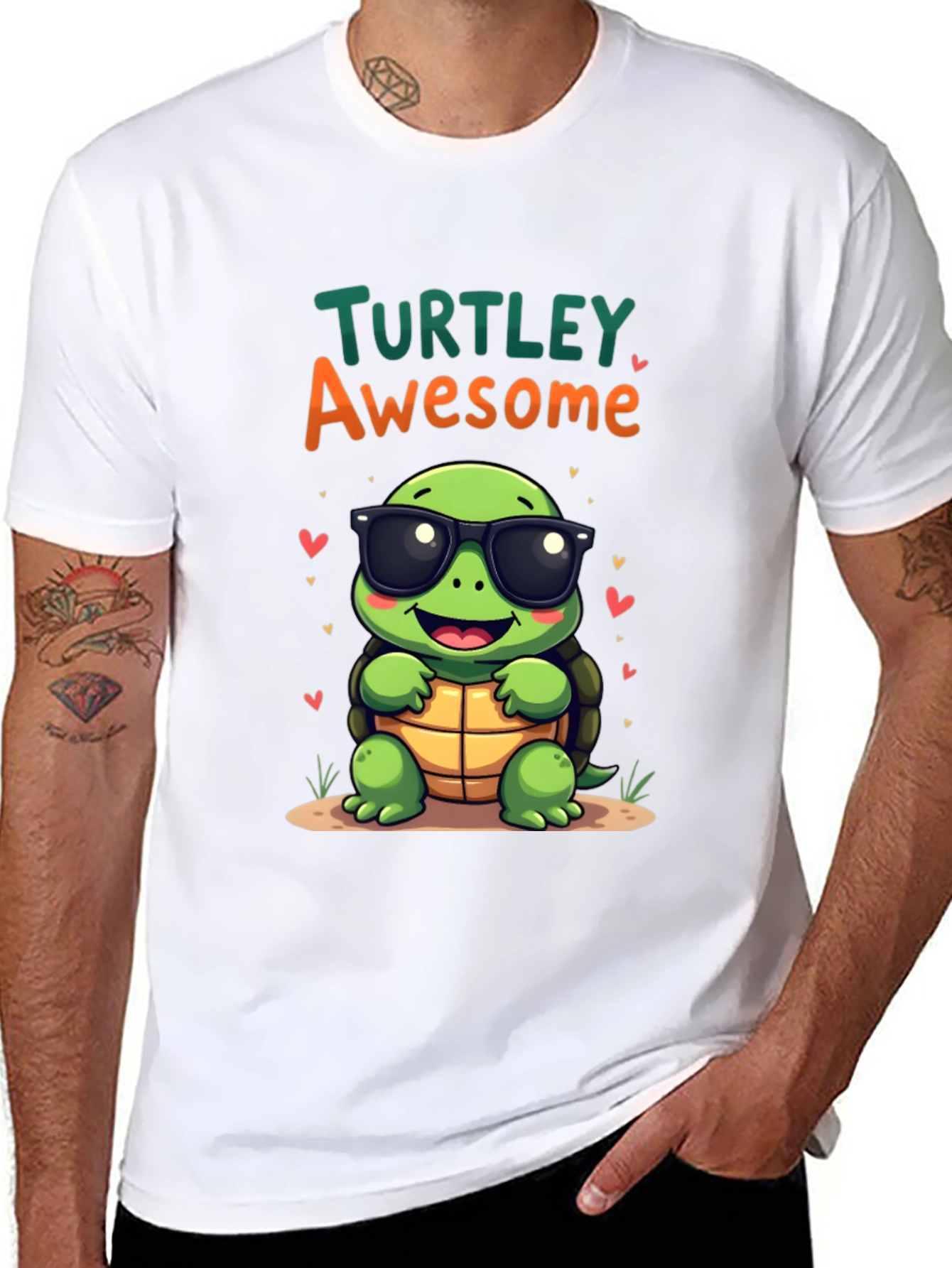 Black Turtley Awesome Graphic Tee - Cute Cartoon Turtle T-Shirt view 8